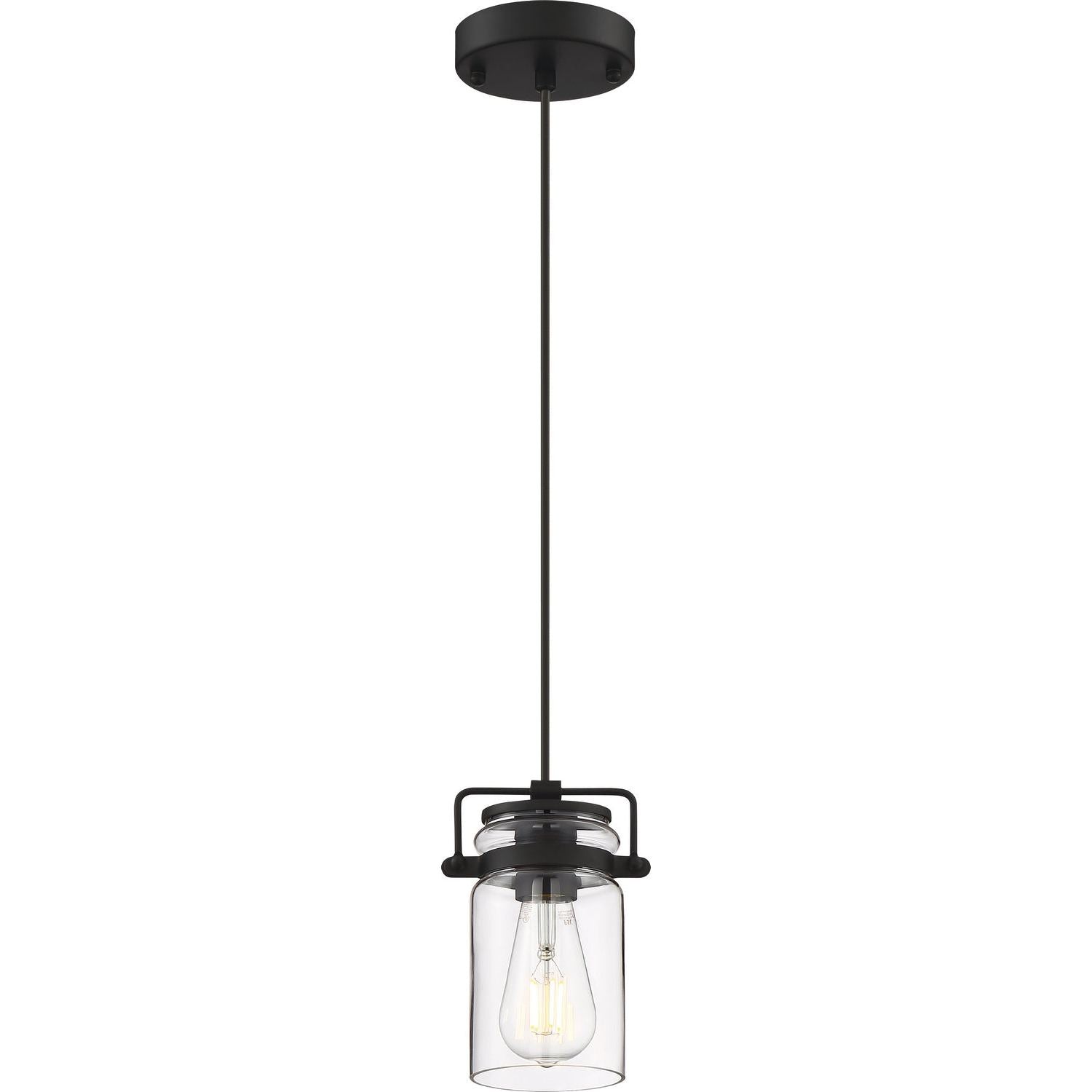 Nuvo Lighting - 60-6732 - One Light Mini Pendant - Antebellum - Matte Black / Clear Glass
