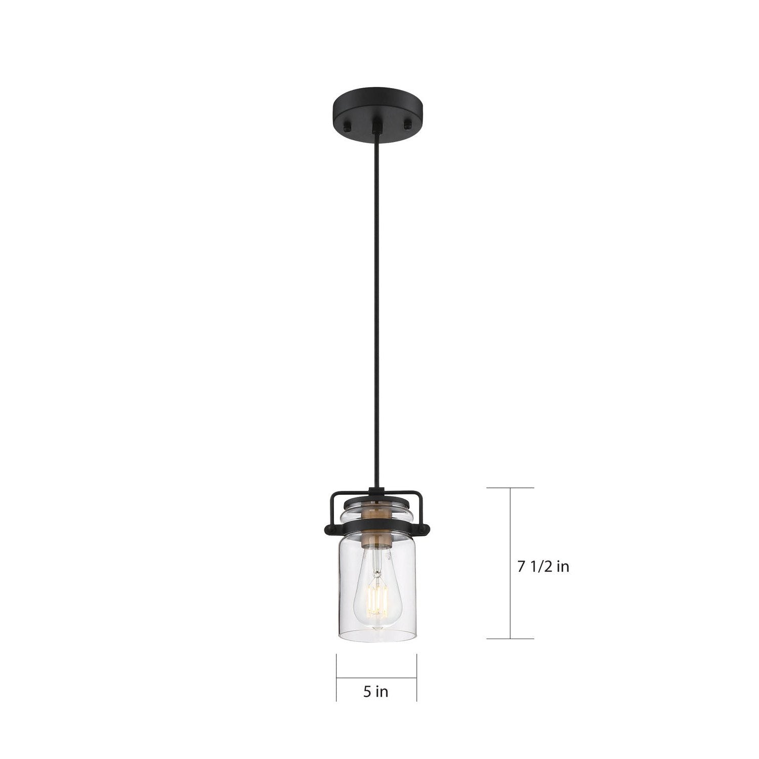 Nuvo Lighting - 60-6733 - One Light Mini Pendant - Antebellum - Black