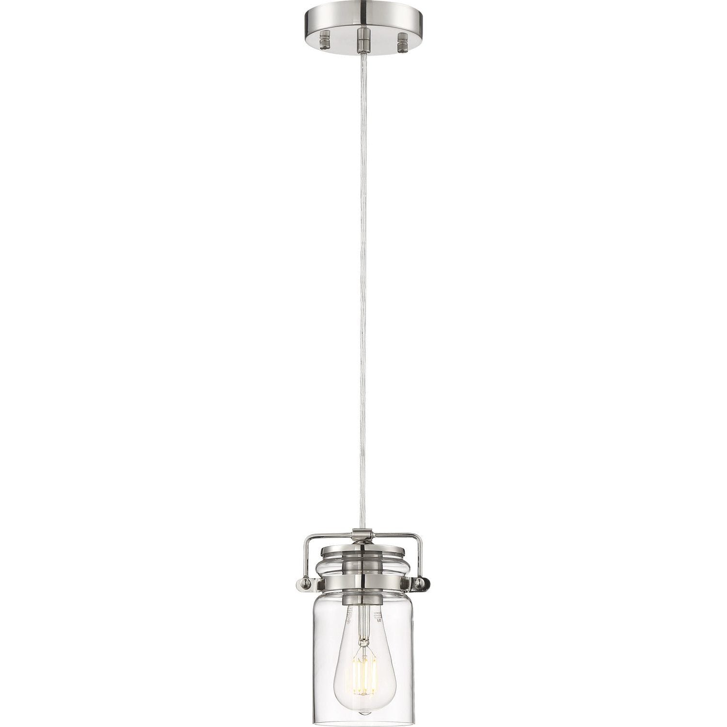 Nuvo Lighting - 60-6734 - One Light Mini Pendant - Antebellum - Polished Nickel / Clear Glass