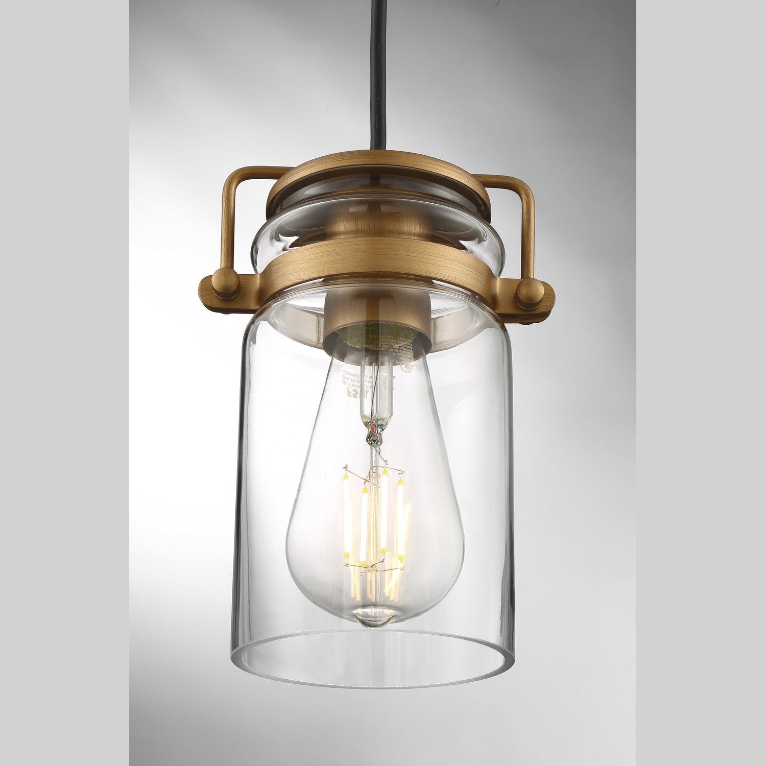 Nuvo Lighting - 60-6735 - One Light Mini Pendant - Antebellum - Vintage Brass / Clear Glass