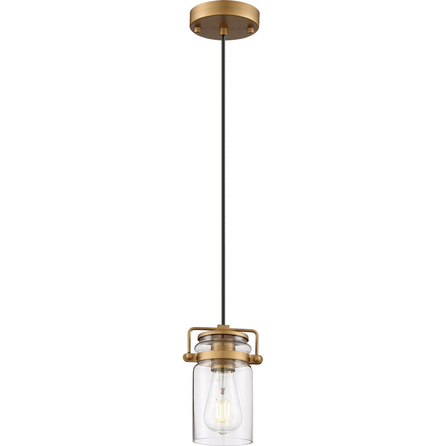 Nuvo Lighting - 60-6735 - One Light Mini Pendant - Antebellum - Vintage Brass / Clear Glass