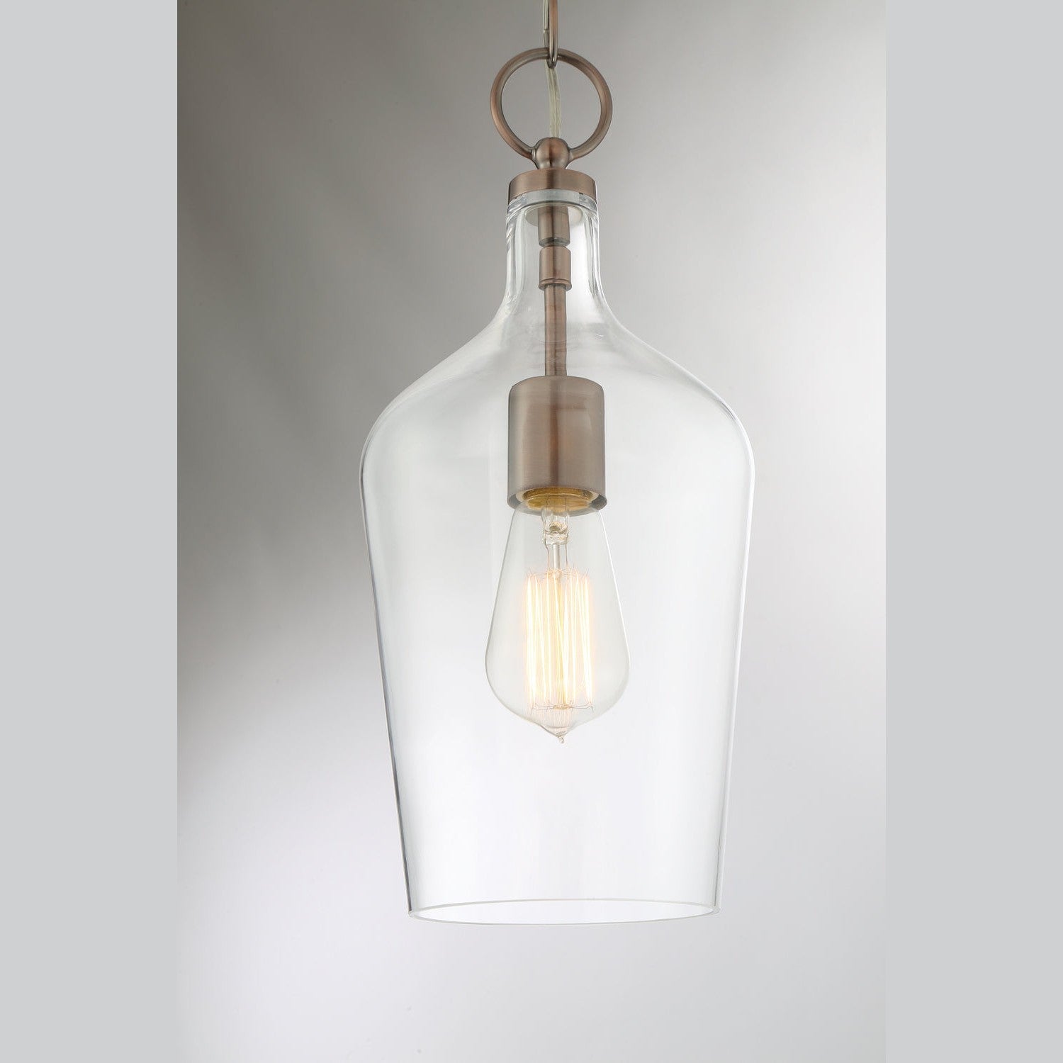 Nuvo Lighting - 60-6748 - One Light Pendant - Hartley - Antique Copper / Clear Glass