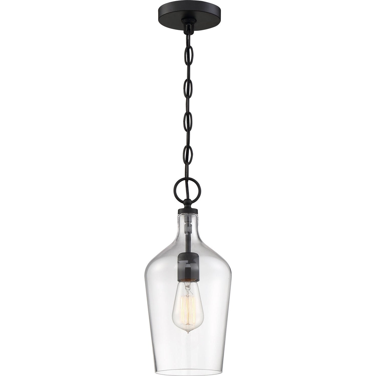 Nuvo Lighting - 60-6749 - One Light Pendant - Hartley - Matte Black / Clear Glass