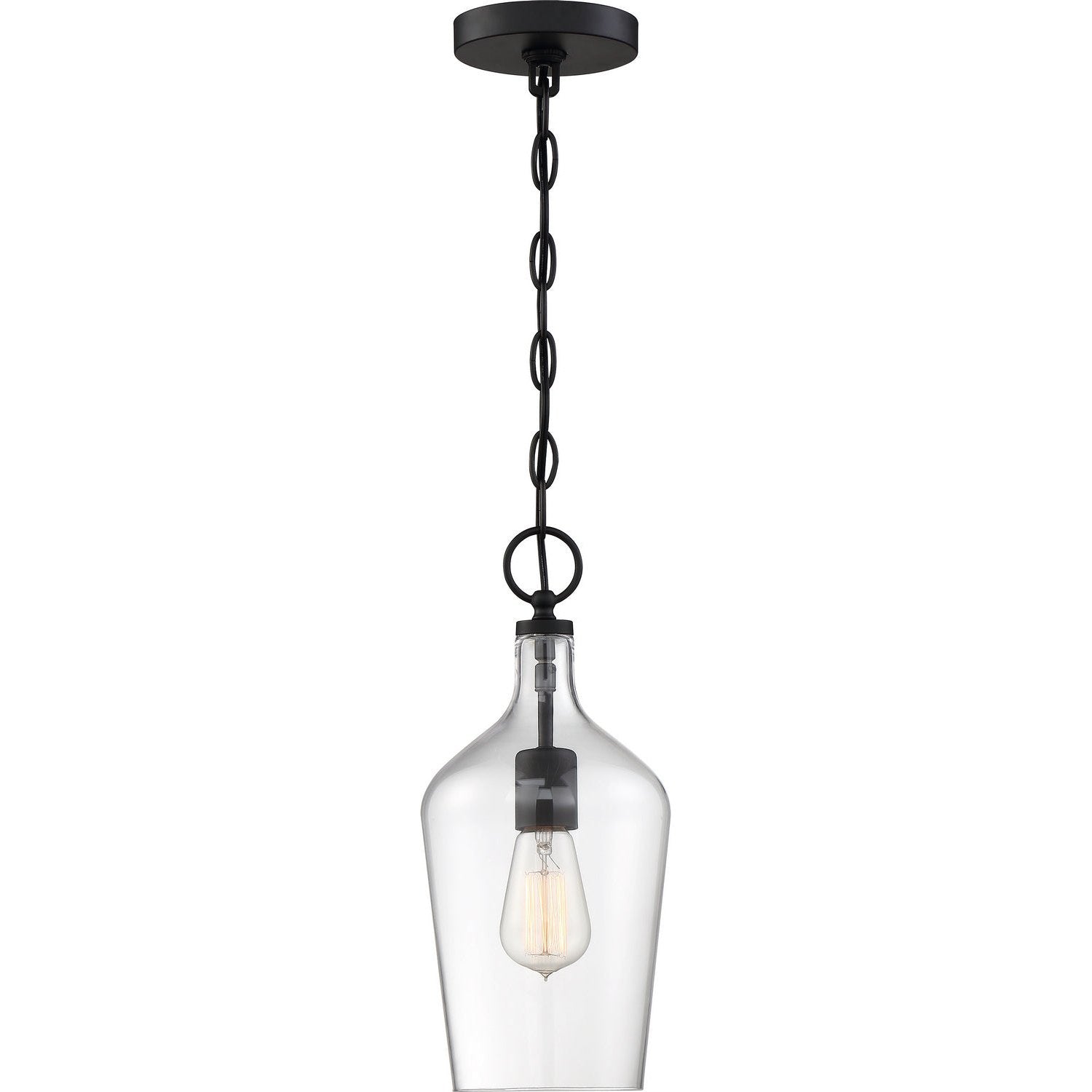 Nuvo Lighting - 60-6749 - One Light Pendant - Hartley - Matte Black / Clear Glass