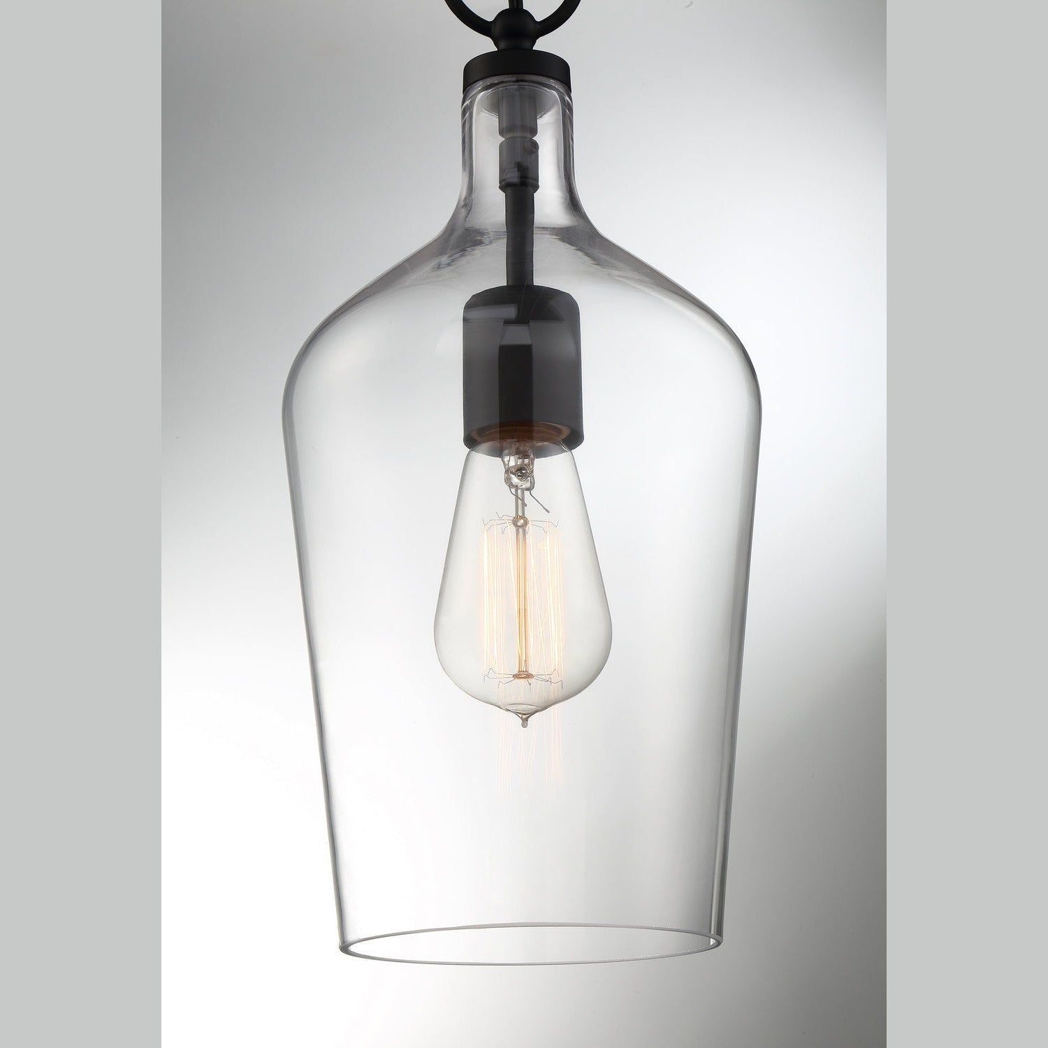 Nuvo Lighting - 60-6749 - One Light Pendant - Hartley - Matte Black / Clear Glass