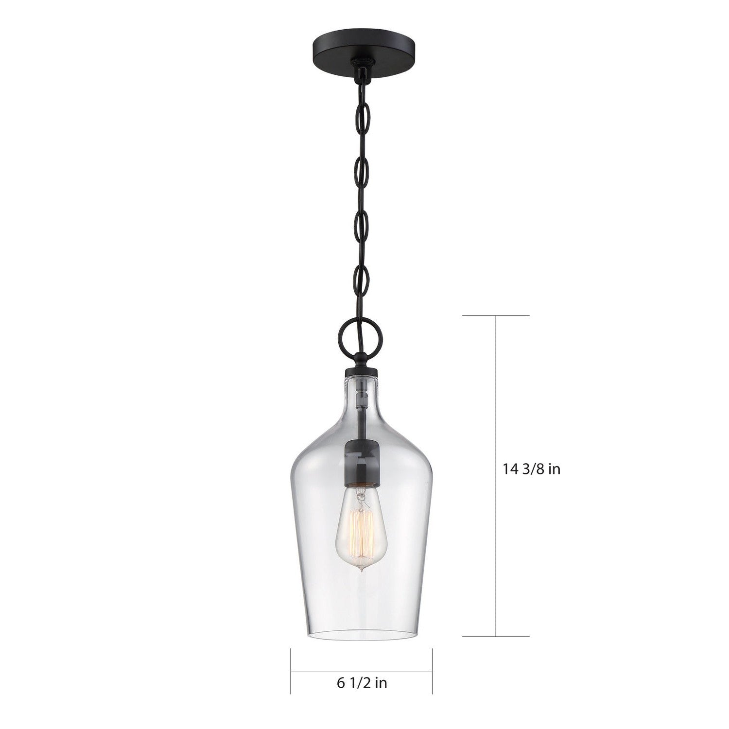 Nuvo Lighting - 60-6749 - One Light Pendant - Hartley - Matte Black / Clear Glass