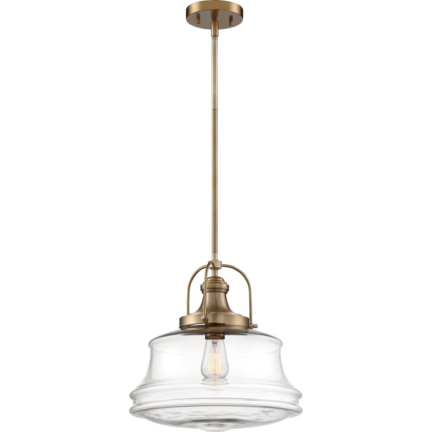 Nuvo Lighting - 60-6757 - One Light Pendant - Basel - Burnished Brass / Clear