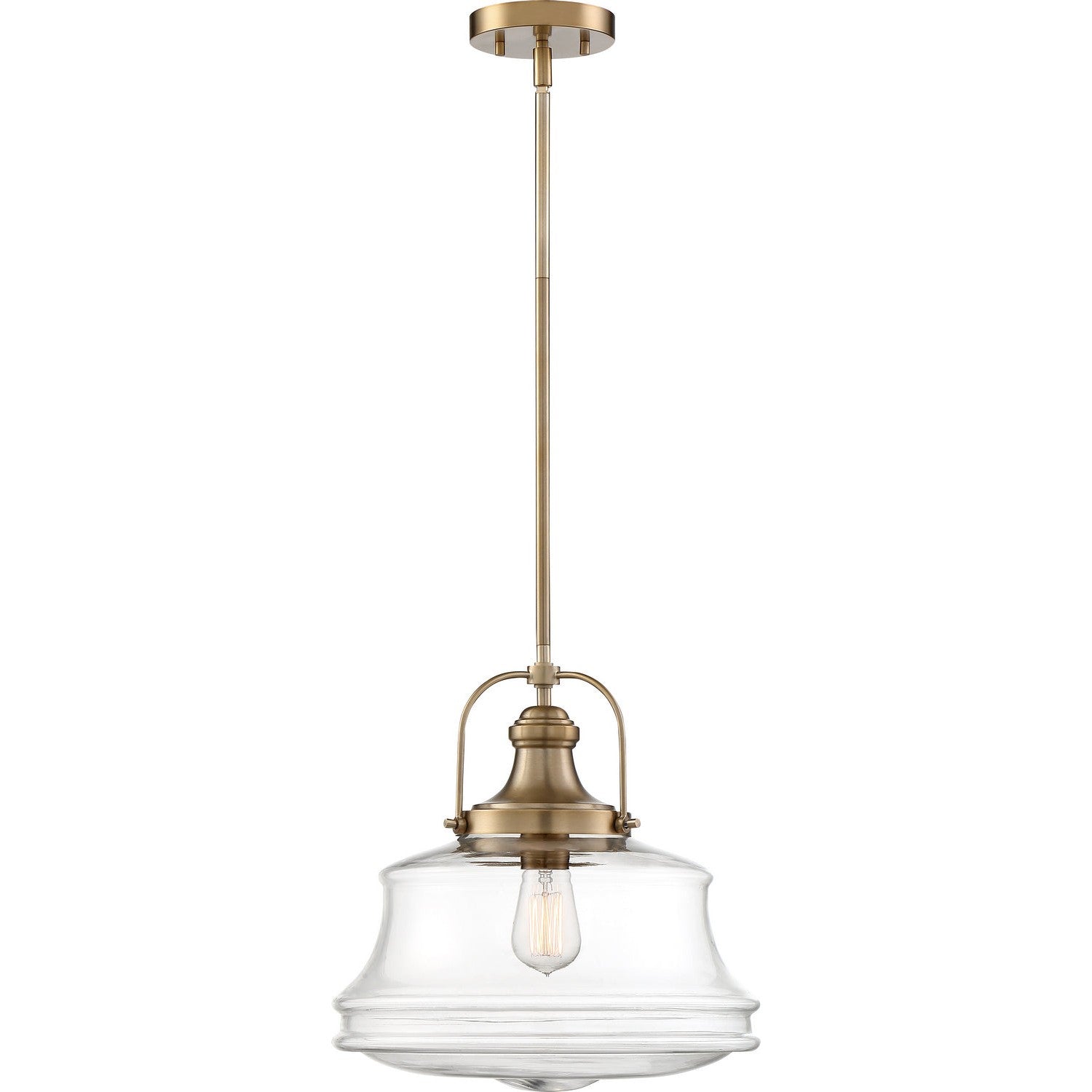 Nuvo Lighting - 60-6757 - One Light Pendant - Basel - Burnished Brass / Clear