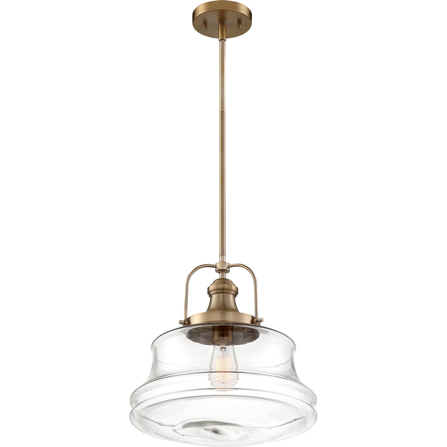 Nuvo Lighting - 60-6757 - One Light Pendant - Basel - Burnished Brass / Clear