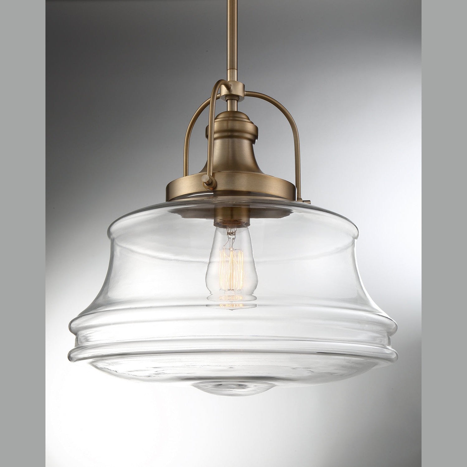 Nuvo Lighting - 60-6757 - One Light Pendant - Basel - Burnished Brass / Clear