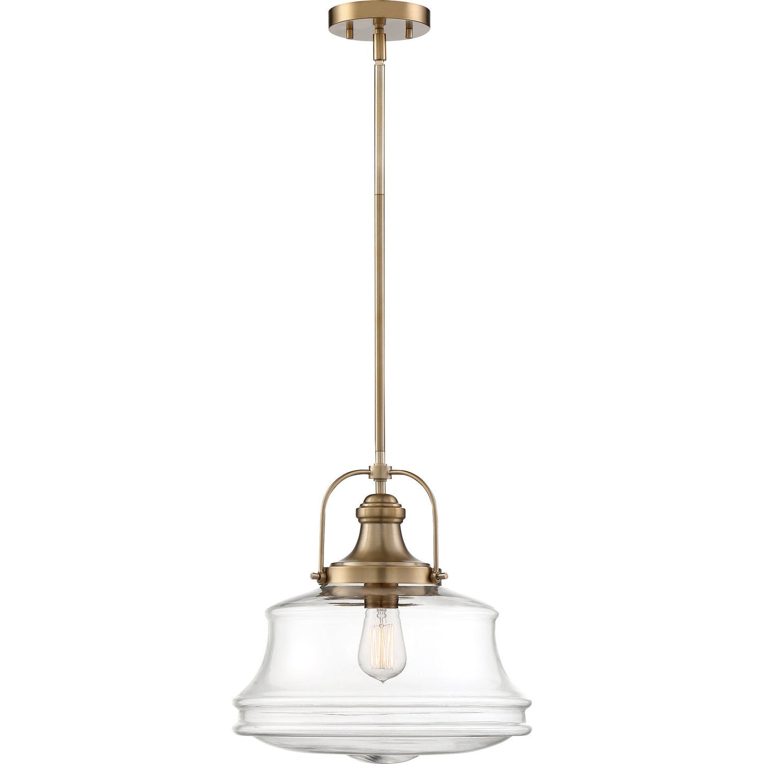 Nuvo Lighting - 60-6757 - One Light Pendant - Basel - Burnished Brass / Clear