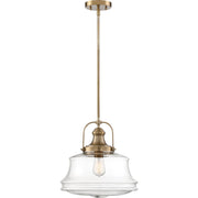 Nuvo Lighting - 60-6757 - One Light Pendant - Basel - Burnished Brass / Clear
