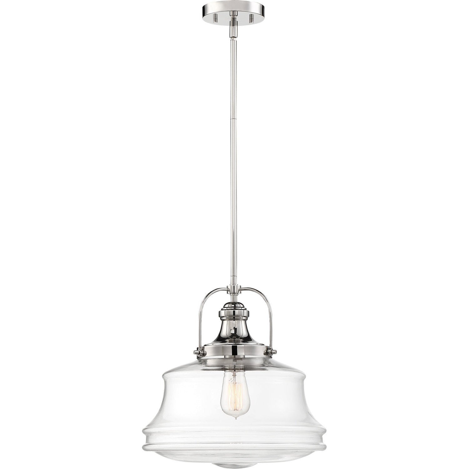 Nuvo Lighting - 60-6758 - One Light Pendant - Basel - Polished Nickel / Clear Glass