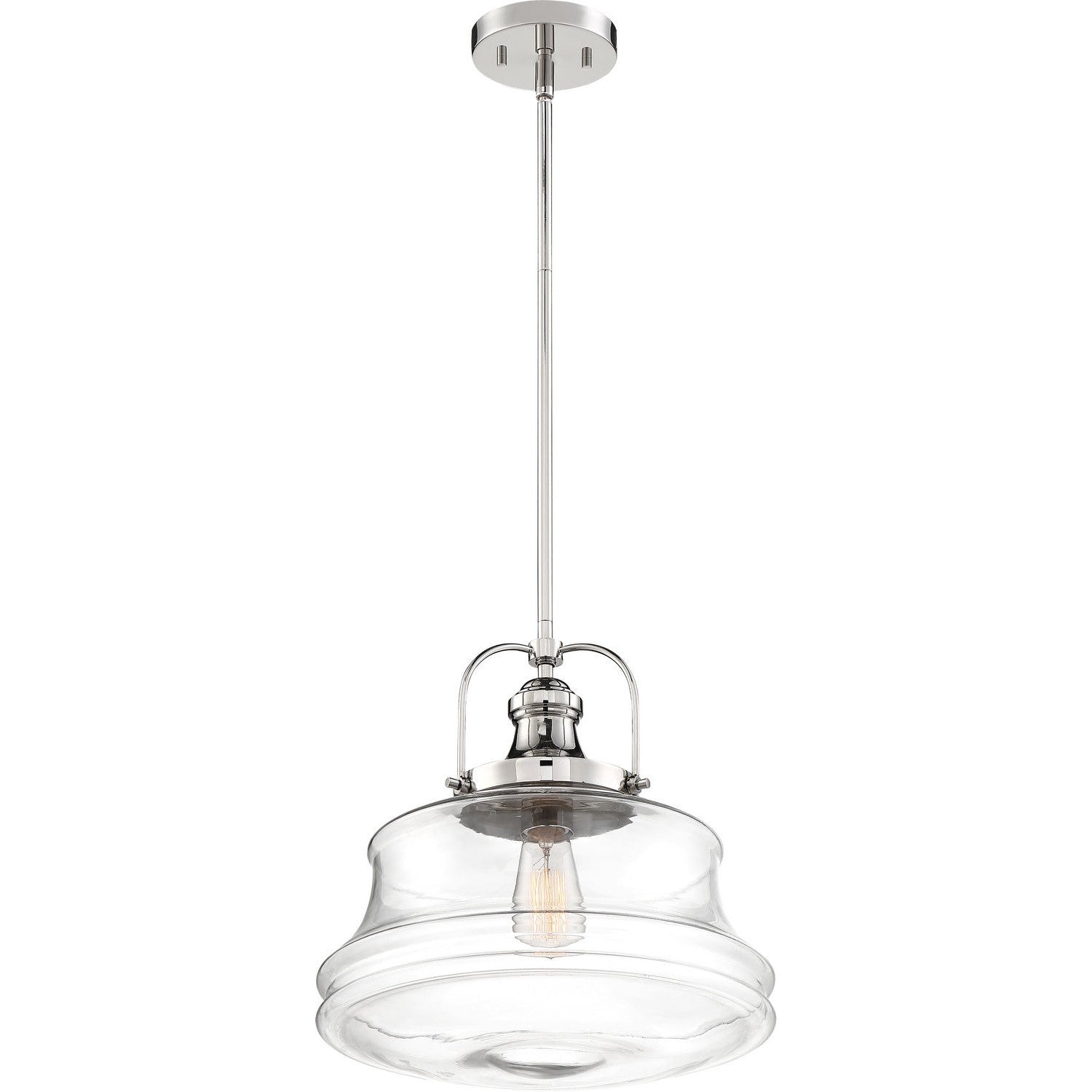 Nuvo Lighting - 60-6758 - One Light Pendant - Basel - Polished Nickel / Clear Glass