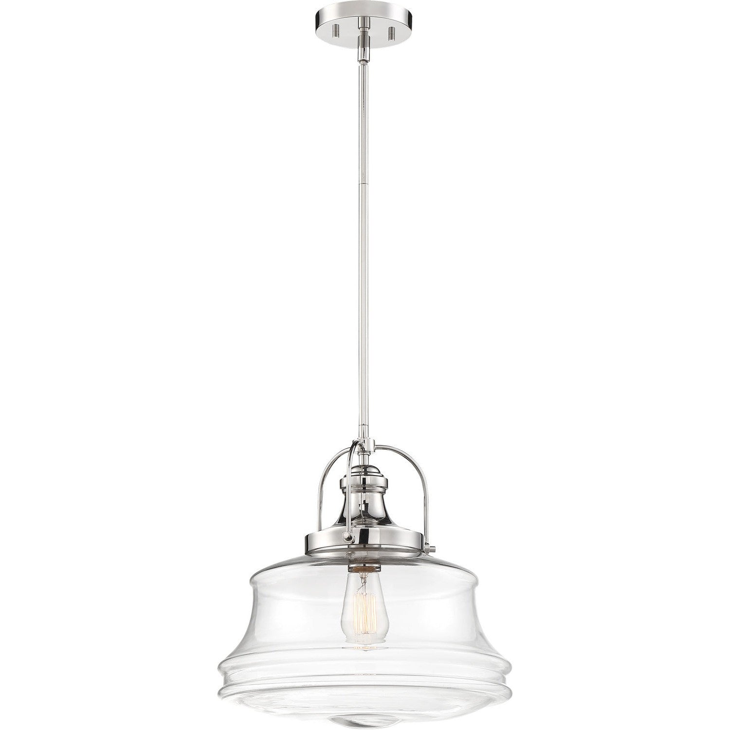 Nuvo Lighting - 60-6758 - One Light Pendant - Basel - Polished Nickel / Clear Glass