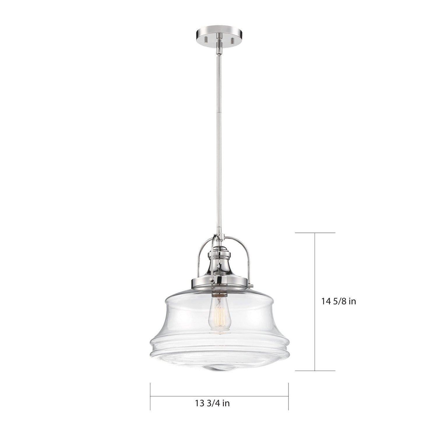 Nuvo Lighting - 60-6758 - One Light Pendant - Basel - Polished Nickel / Clear Glass