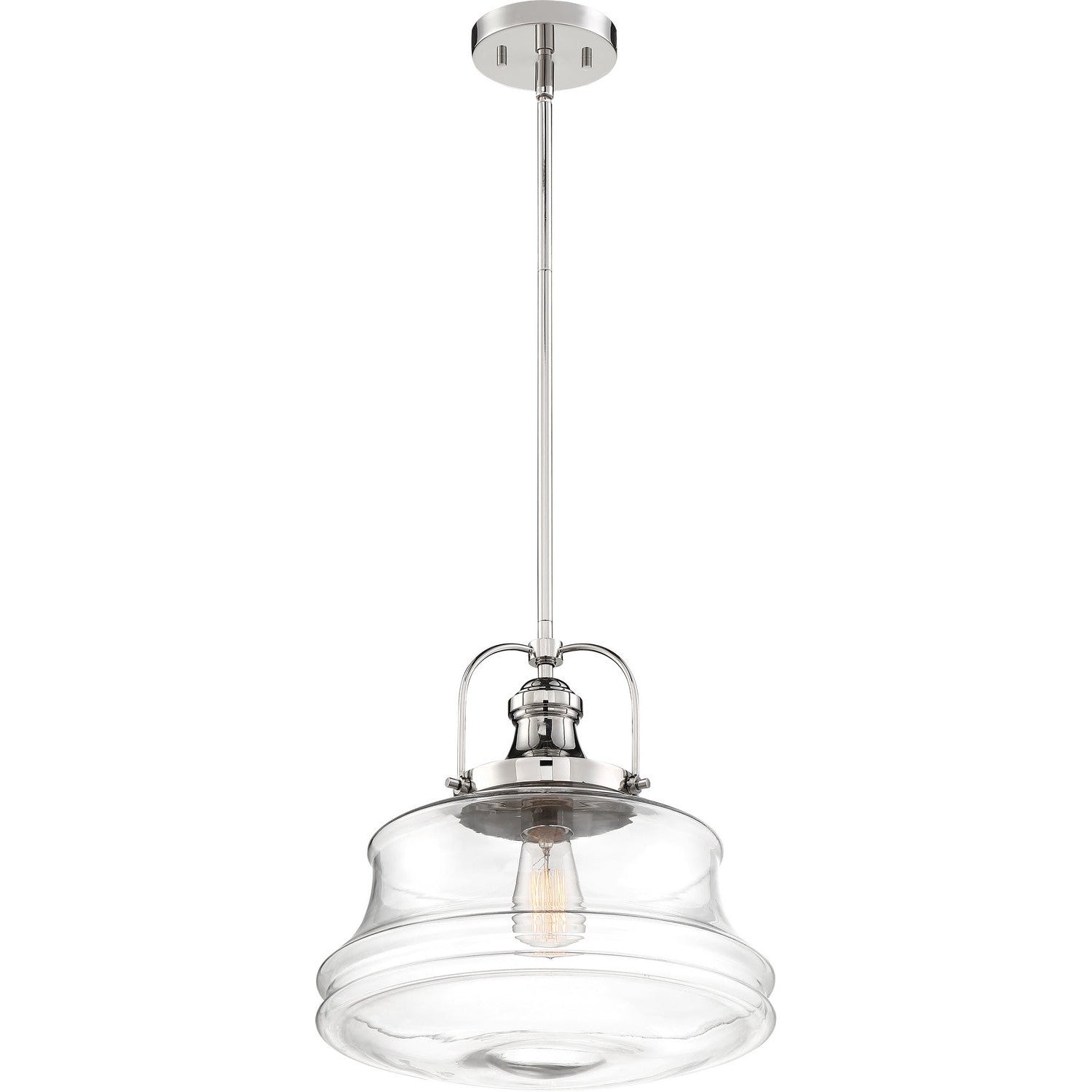 Nuvo Lighting - 60-6758 - One Light Pendant - Basel - Polished Nickel / Clear Glass