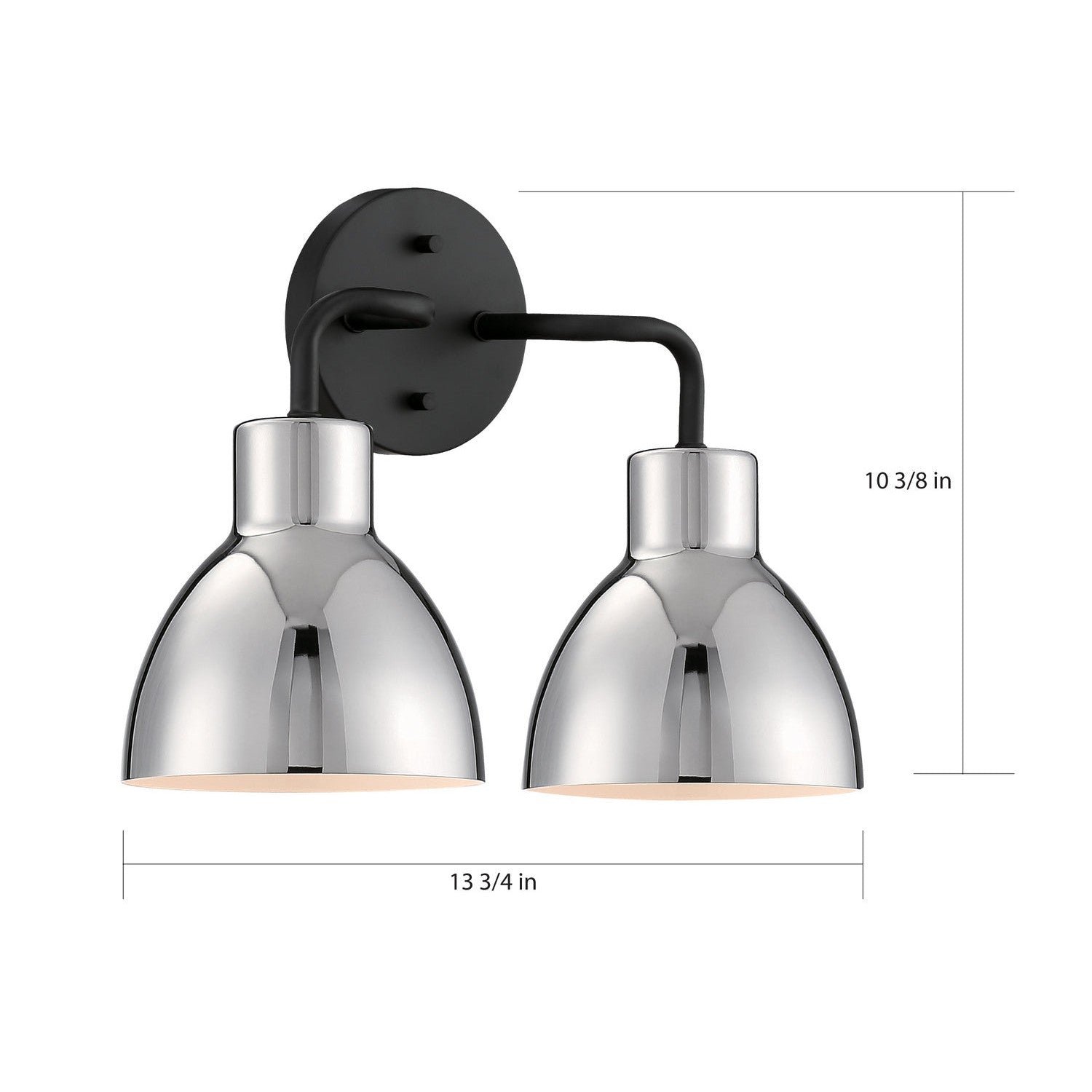 Nuvo Lighting - 60-6772 - Two Light Vanity - Sloan - Matte Black / Polished Nickel