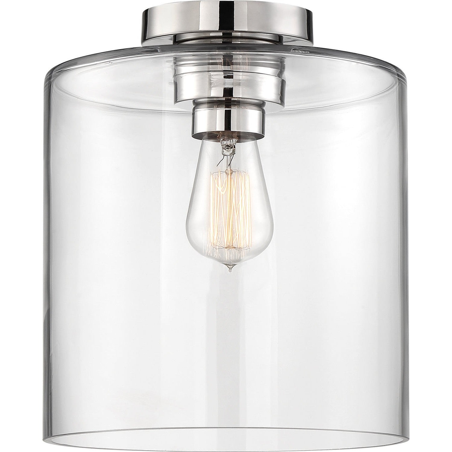 Nuvo Lighting - 60-6778 - One Light Semi Flush Mount - Chantecleer - Polished Nickel / Clear Glass
