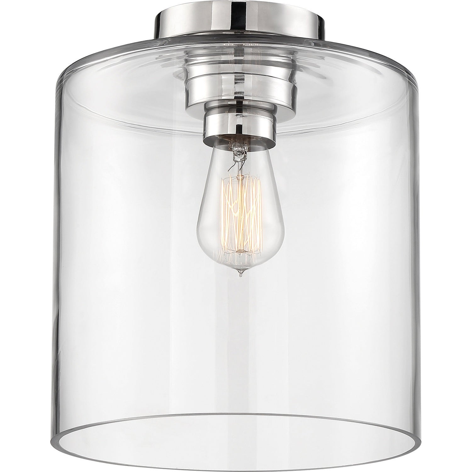 Nuvo Lighting - 60-6778 - One Light Semi Flush Mount - Chantecleer - Polished Nickel / Clear Glass
