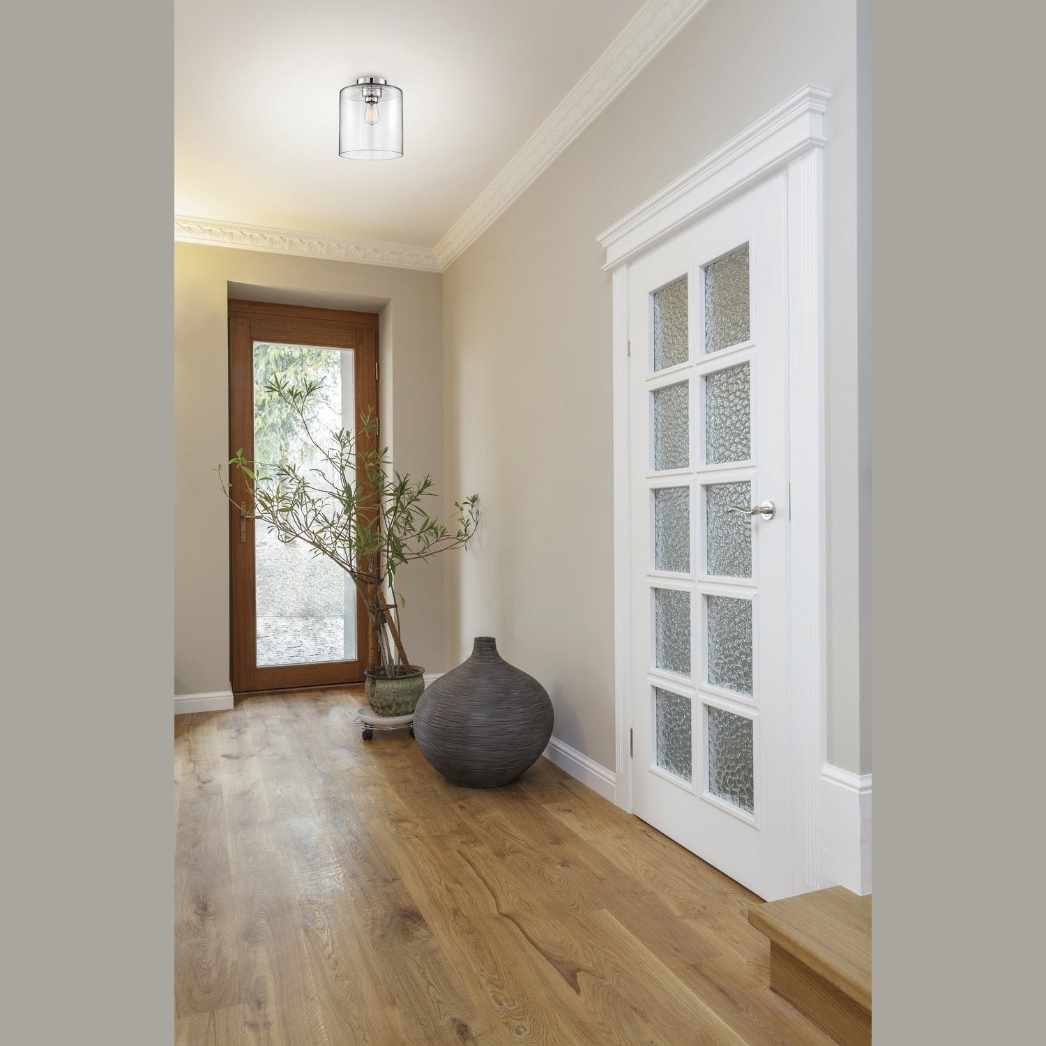 Nuvo Lighting - 60-6778 - One Light Semi Flush Mount - Chantecleer - Polished Nickel / Clear Glass