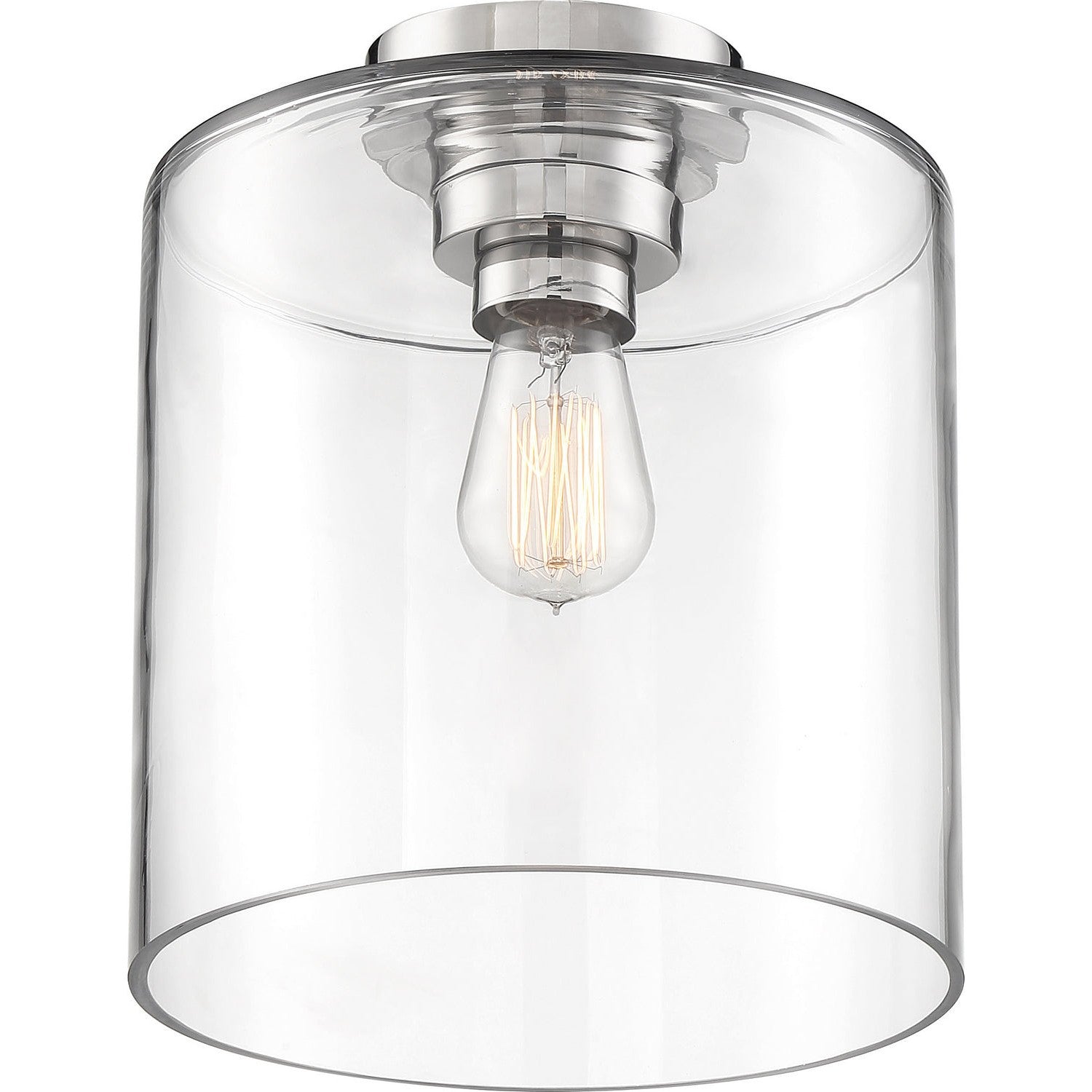 Nuvo Lighting - 60-6778 - One Light Semi Flush Mount - Chantecleer - Polished Nickel / Clear Glass