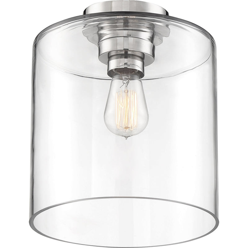Nuvo Lighting - 60-6778 - One Light Semi Flush Mount - Chantecleer - Polished Nickel / Clear Glass