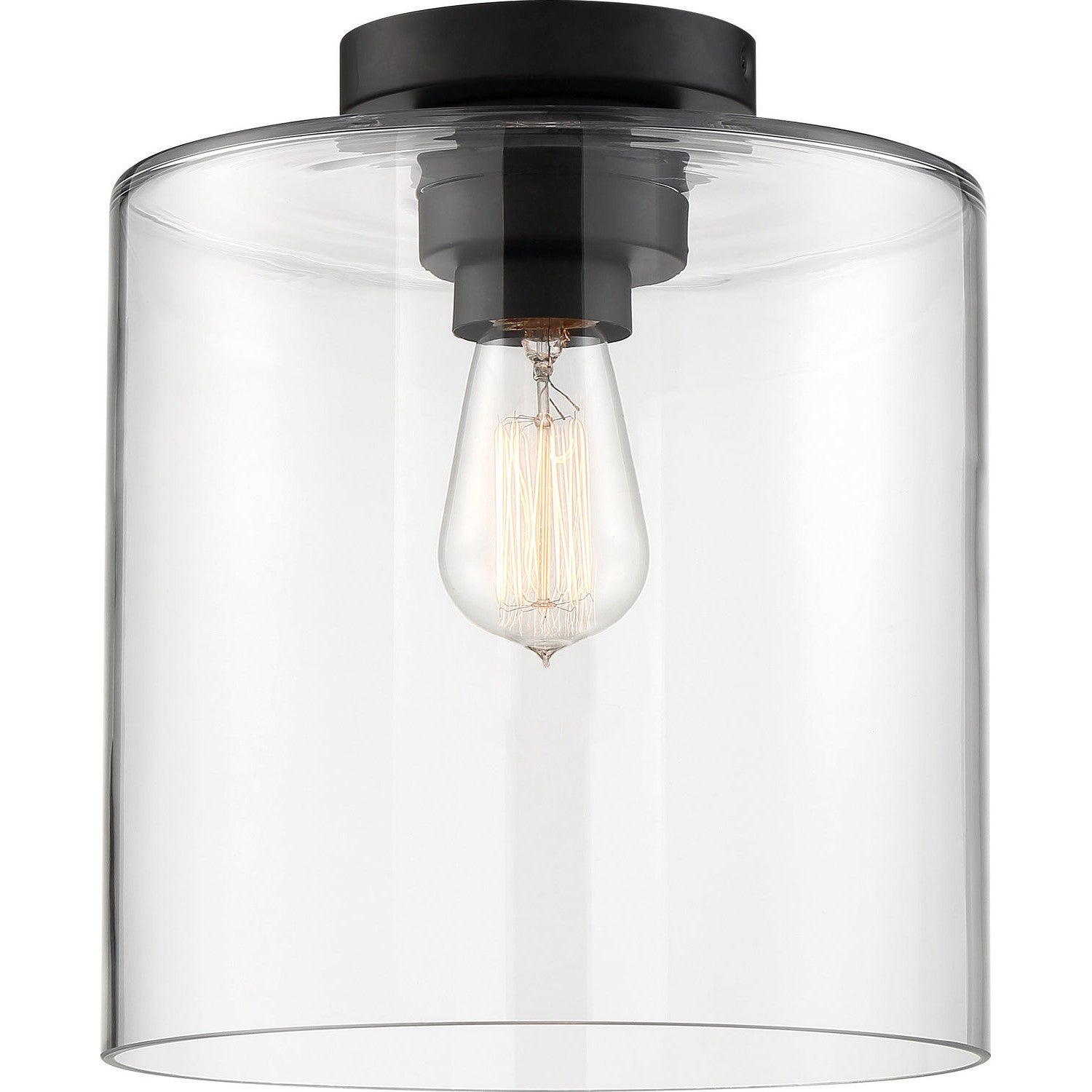 Nuvo Lighting - 60-6779 - One Light Semi Flush Mount - Chantecleer - Matte Black / Clear Glass