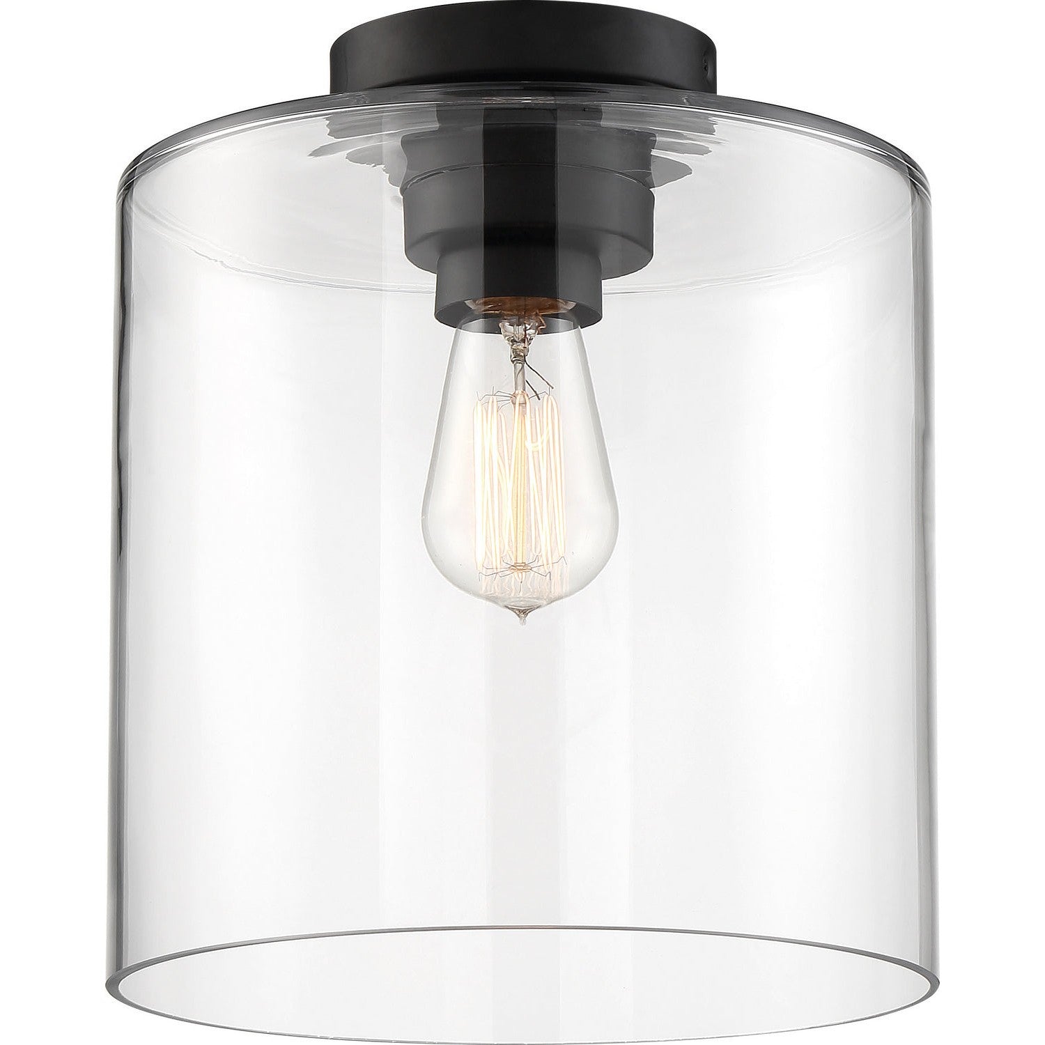 Nuvo Lighting - 60-6779 - One Light Semi Flush Mount - Chantecleer - Matte Black / Clear Glass