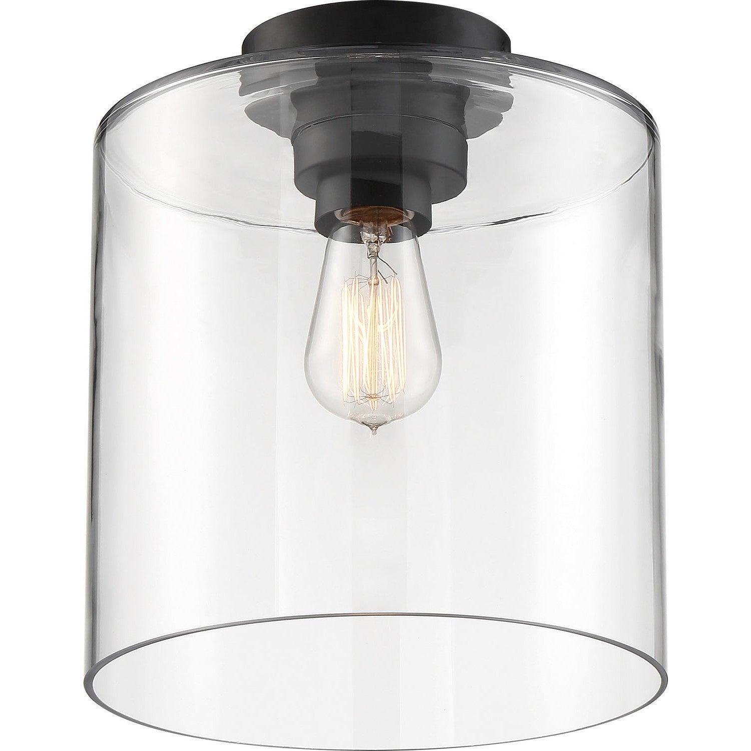 Nuvo Lighting - 60-6779 - One Light Semi Flush Mount - Chantecleer - Matte Black / Clear Glass