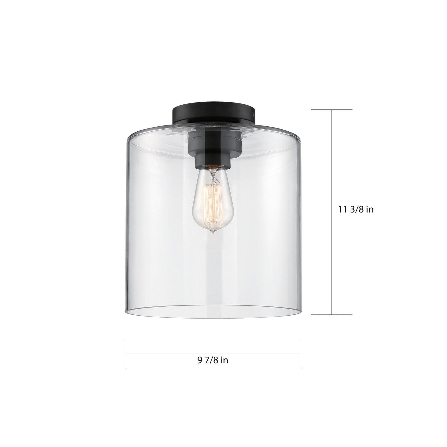 Nuvo Lighting - 60-6779 - One Light Semi Flush Mount - Chantecleer - Matte Black / Clear Glass