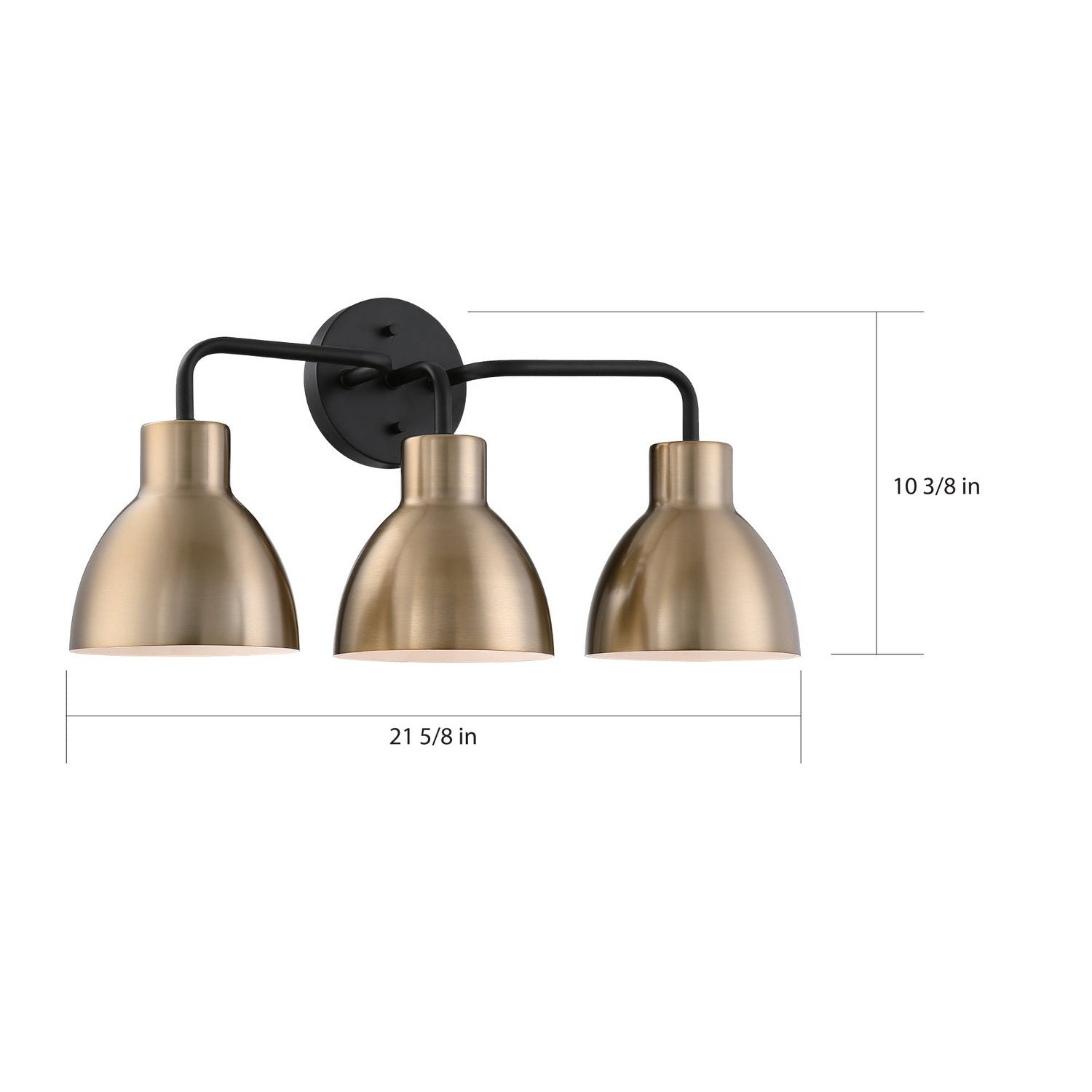 Nuvo Lighting - 60-6793 - Three Light Vanity - Sloan - Matte Black / Burnished Brass