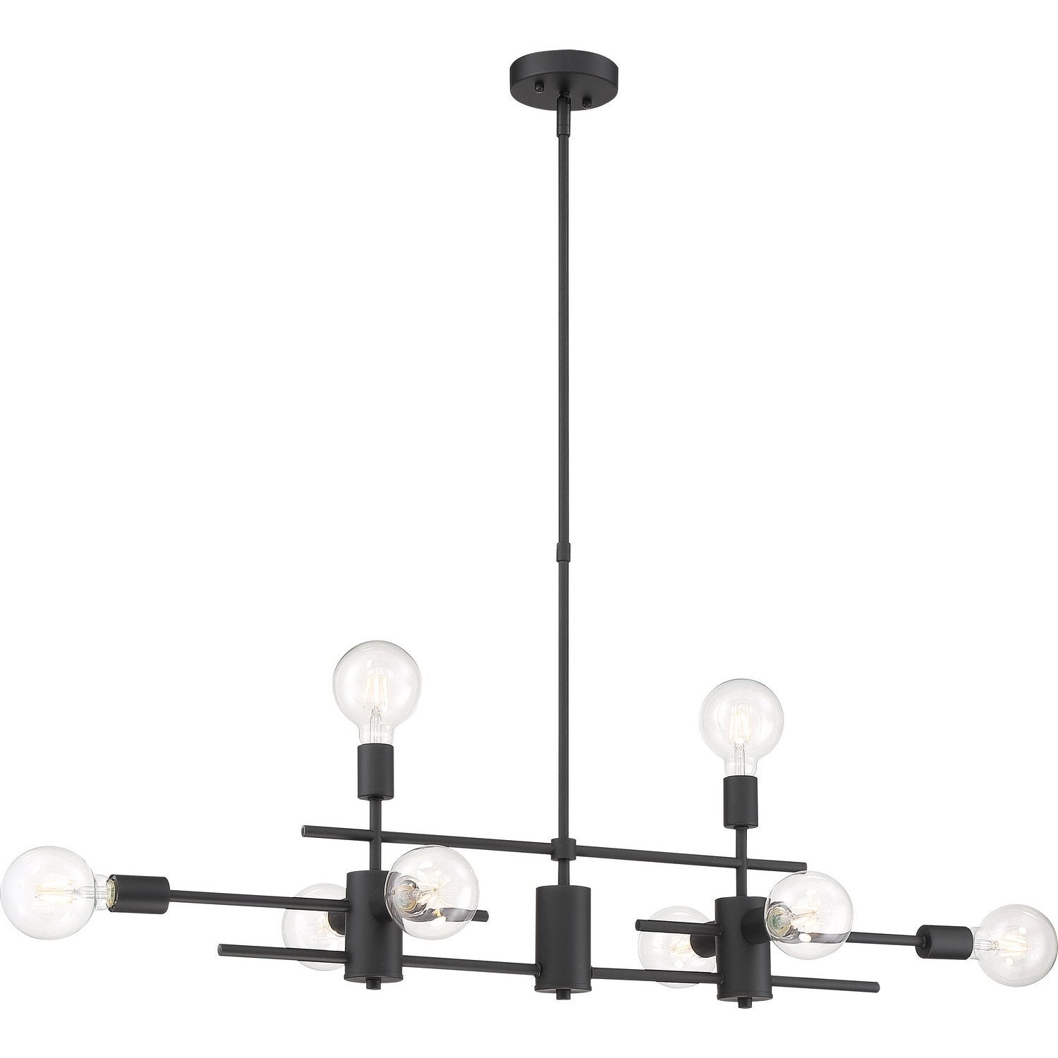 Nuvo Lighting - 60-6862 - Eight Light Island Pendant - Delphi - Black