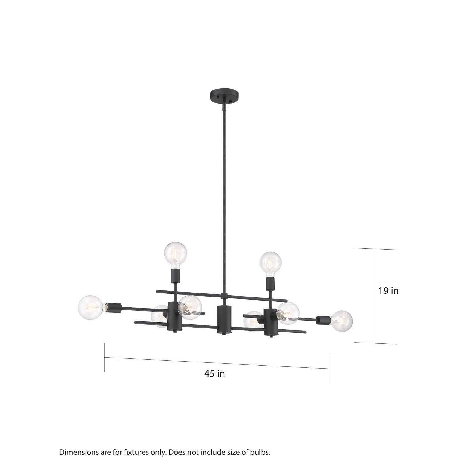 Nuvo Lighting - 60-6862 - Eight Light Island Pendant - Delphi - Black
