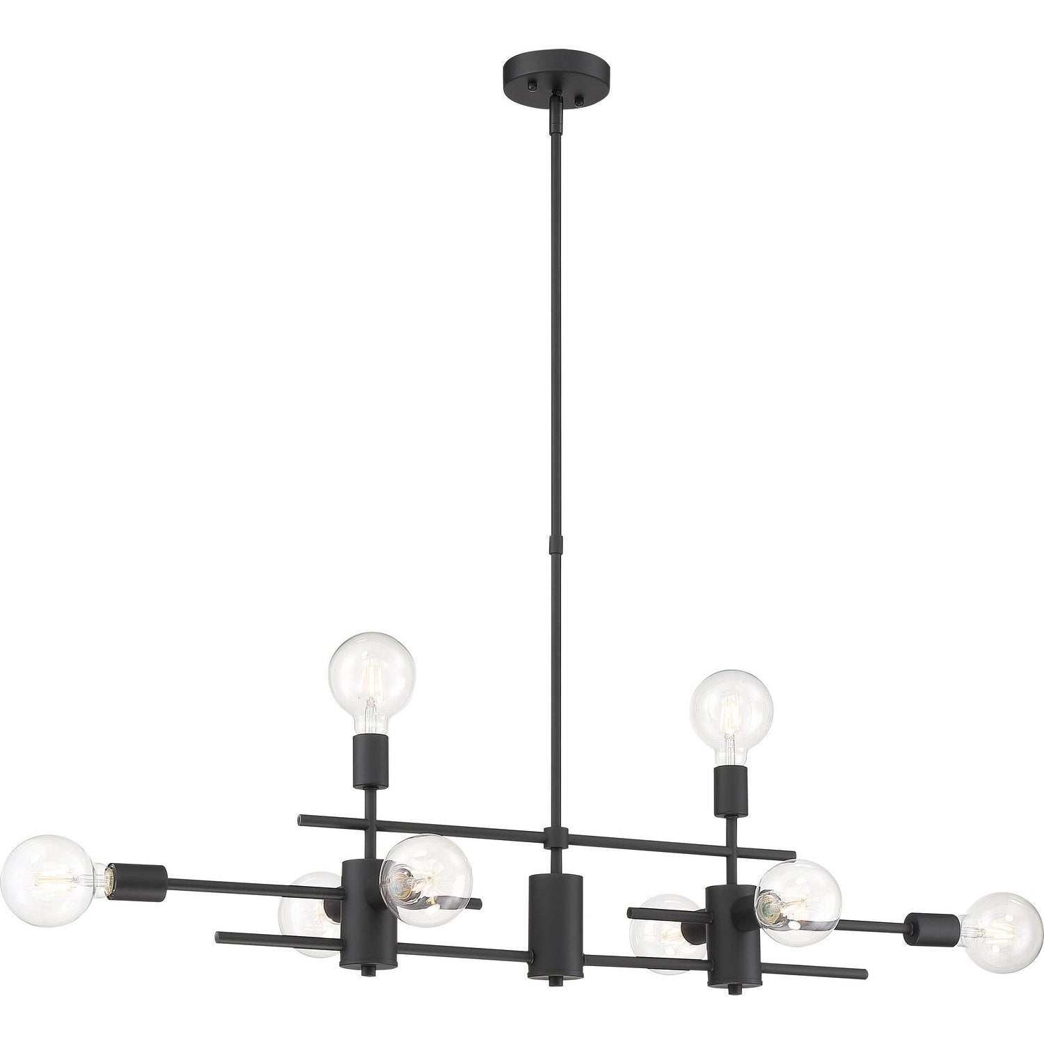 Nuvo Lighting - 60-6862 - Eight Light Island Pendant - Delphi - Black