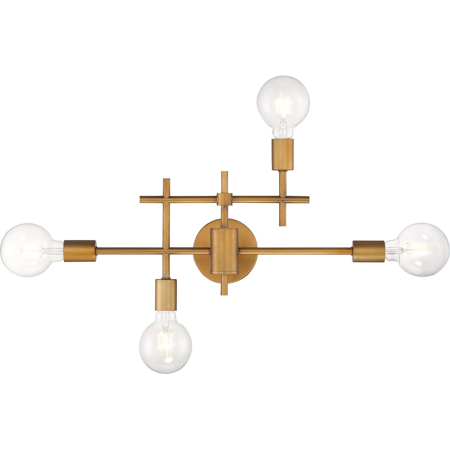 Nuvo Lighting - 60-6871 - Four Light Vanity - Delphi - Aged Gold