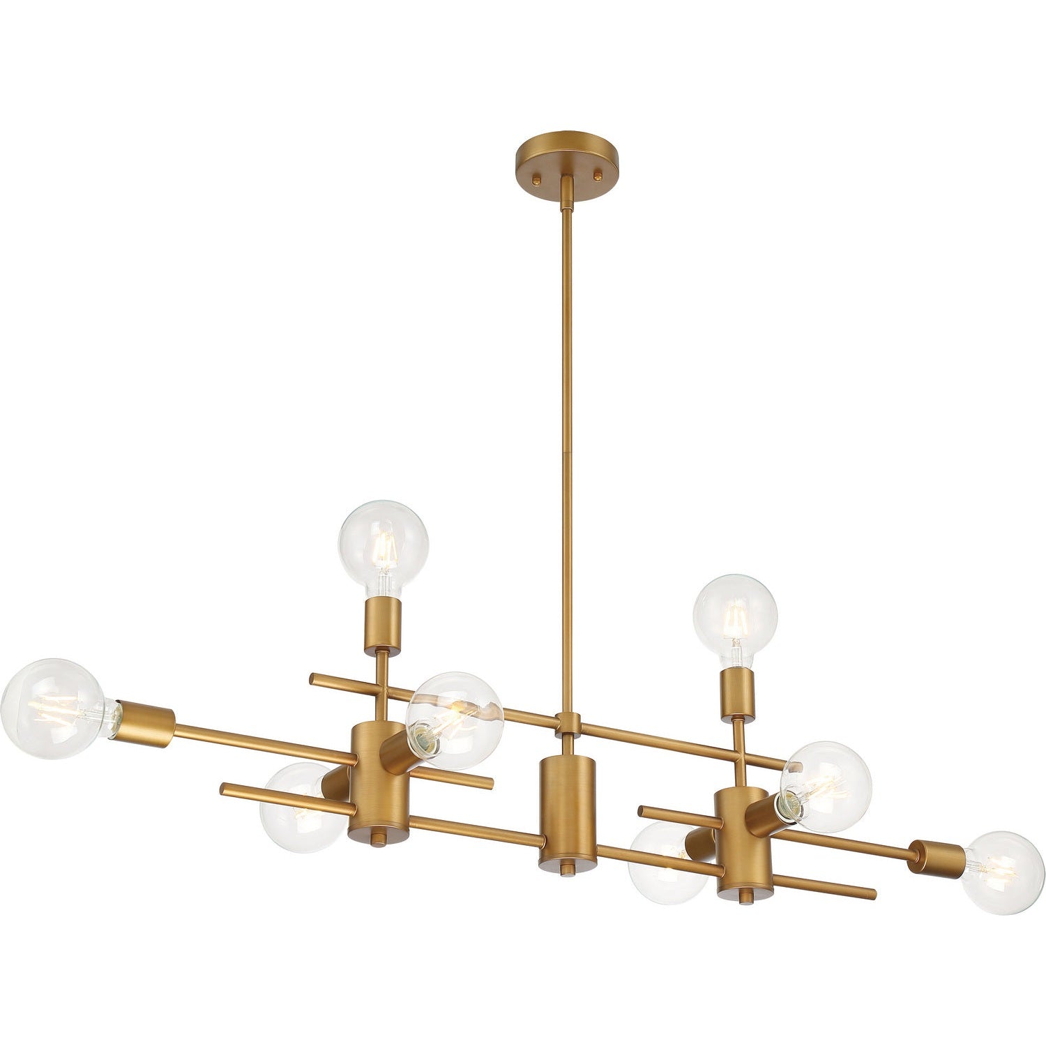 Nuvo Lighting - 60-6872 - Eight Light Island Pendant - Delphi - Aged Gold