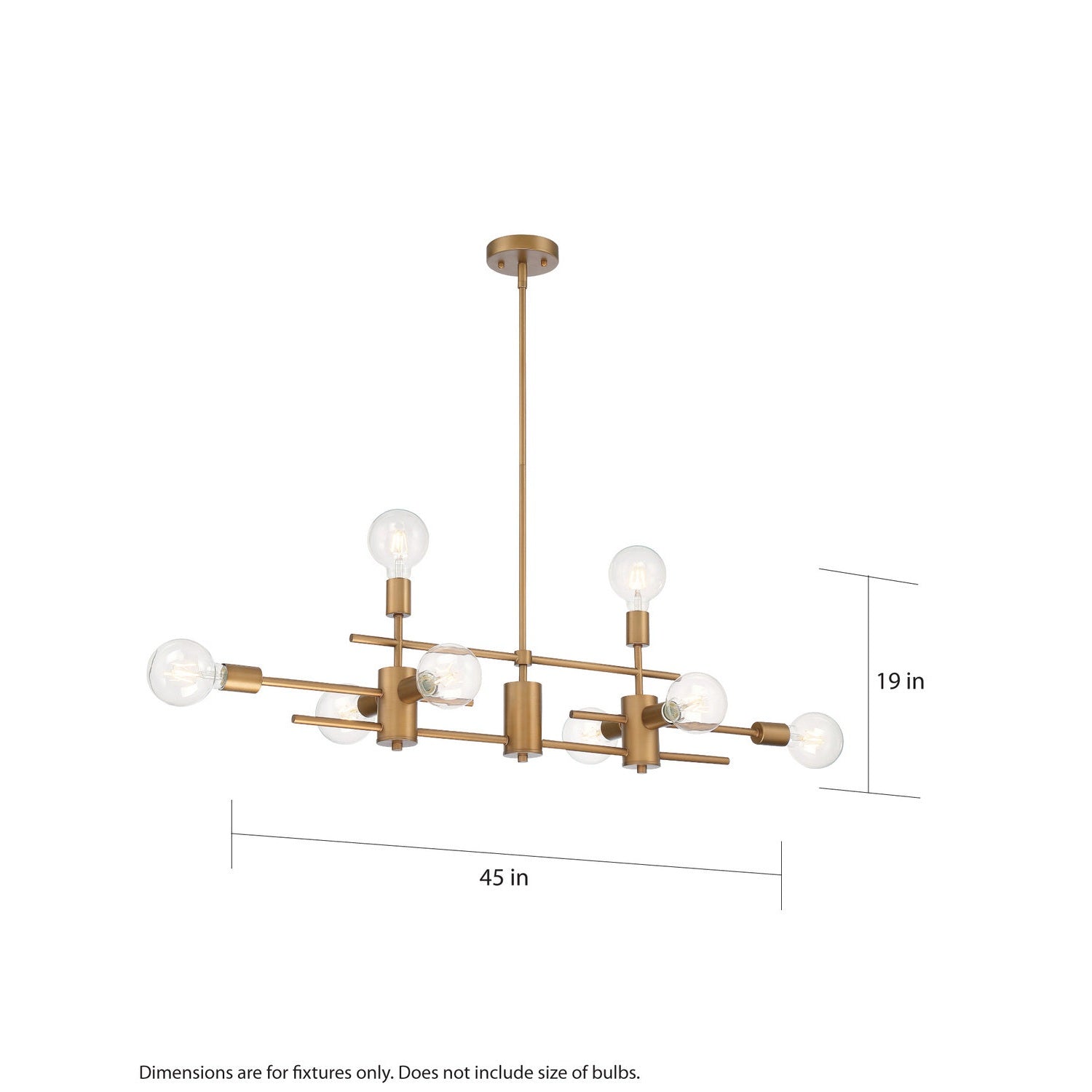 Nuvo Lighting - 60-6872 - Eight Light Island Pendant - Delphi - Aged Gold