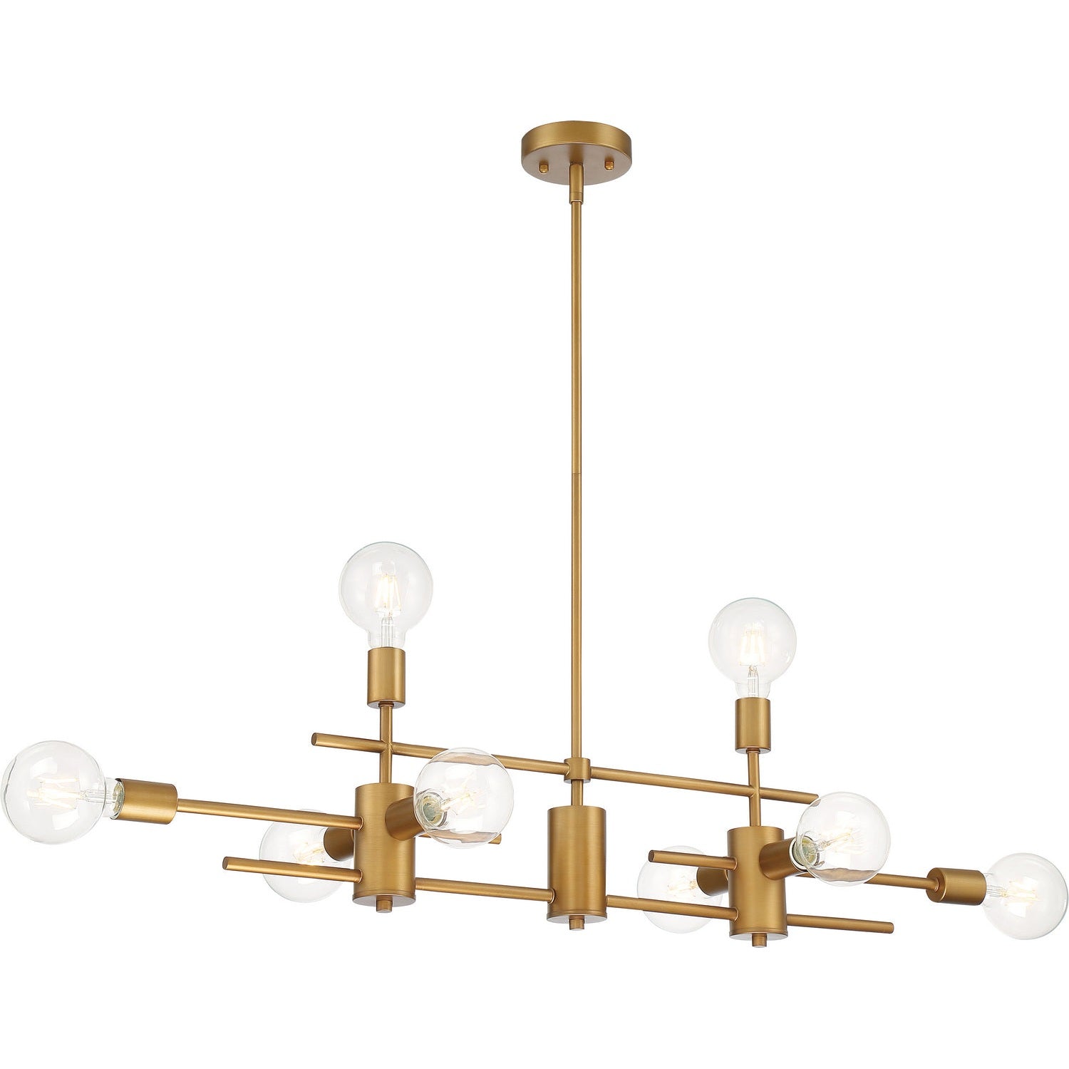 Nuvo Lighting - 60-6872 - Eight Light Island Pendant - Delphi - Aged Gold