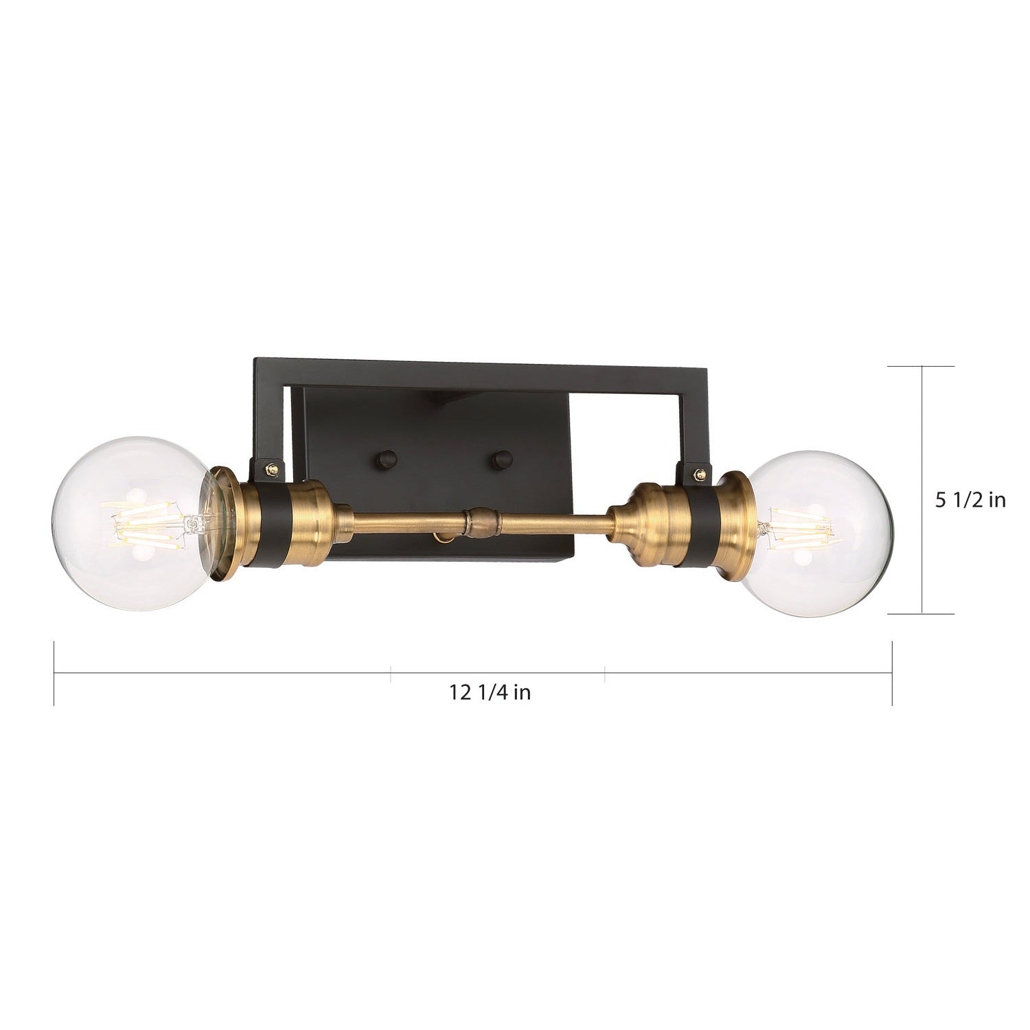 Nuvo Lighting - 60-6972 - Two Light Vanity - Intention - Warm Brass / Black
