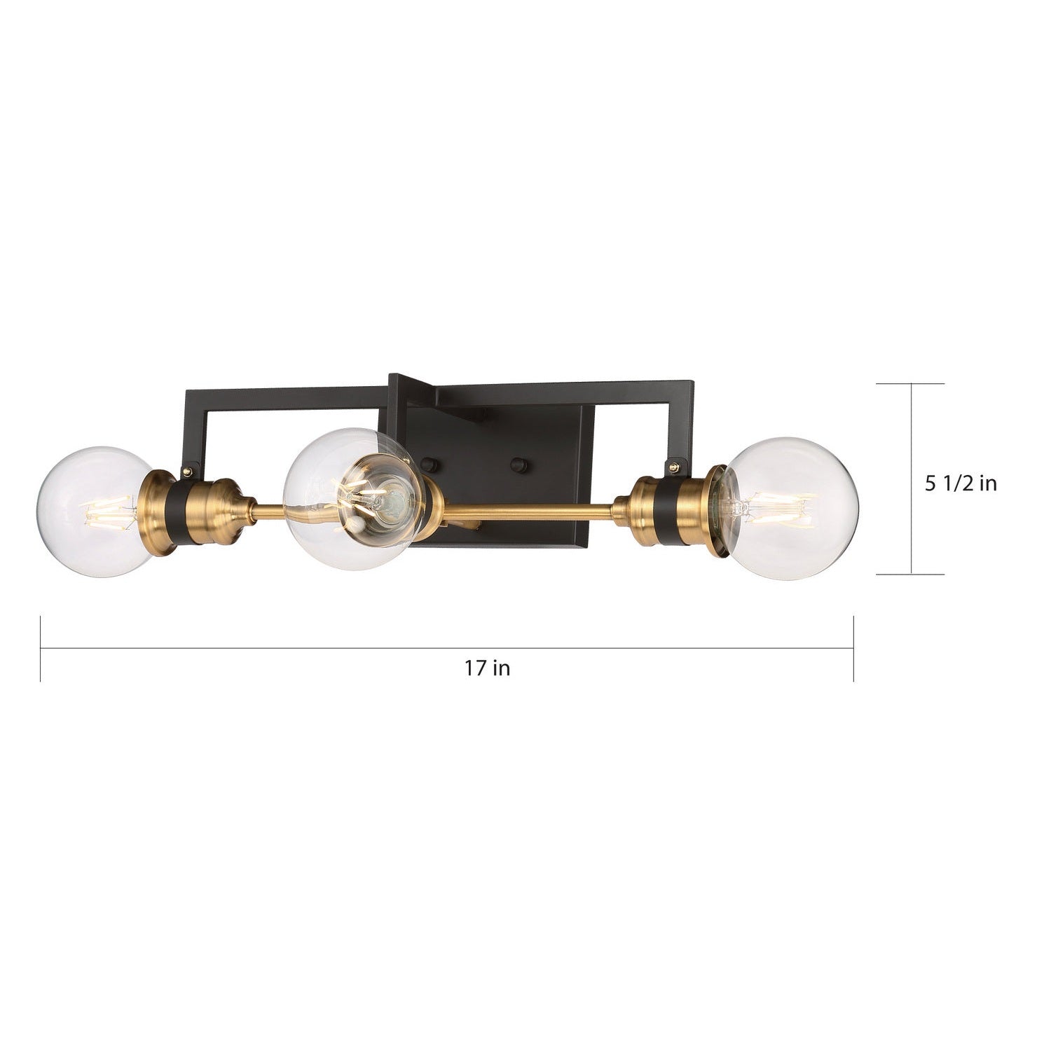 Nuvo Lighting - 60-6973 - Three Light Vanity - Intention - Warm Brass / Black