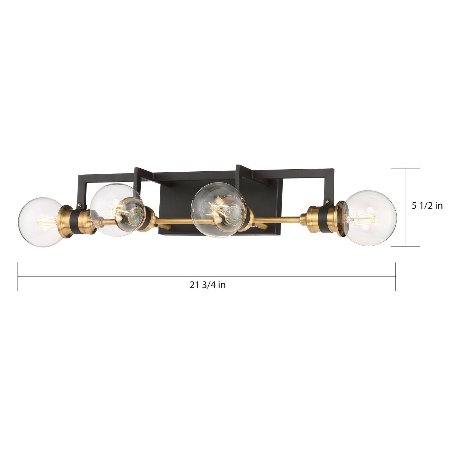 Nuvo Lighting - 60-6974 - Four Light Vanity - Intention - Warm Brass / Black