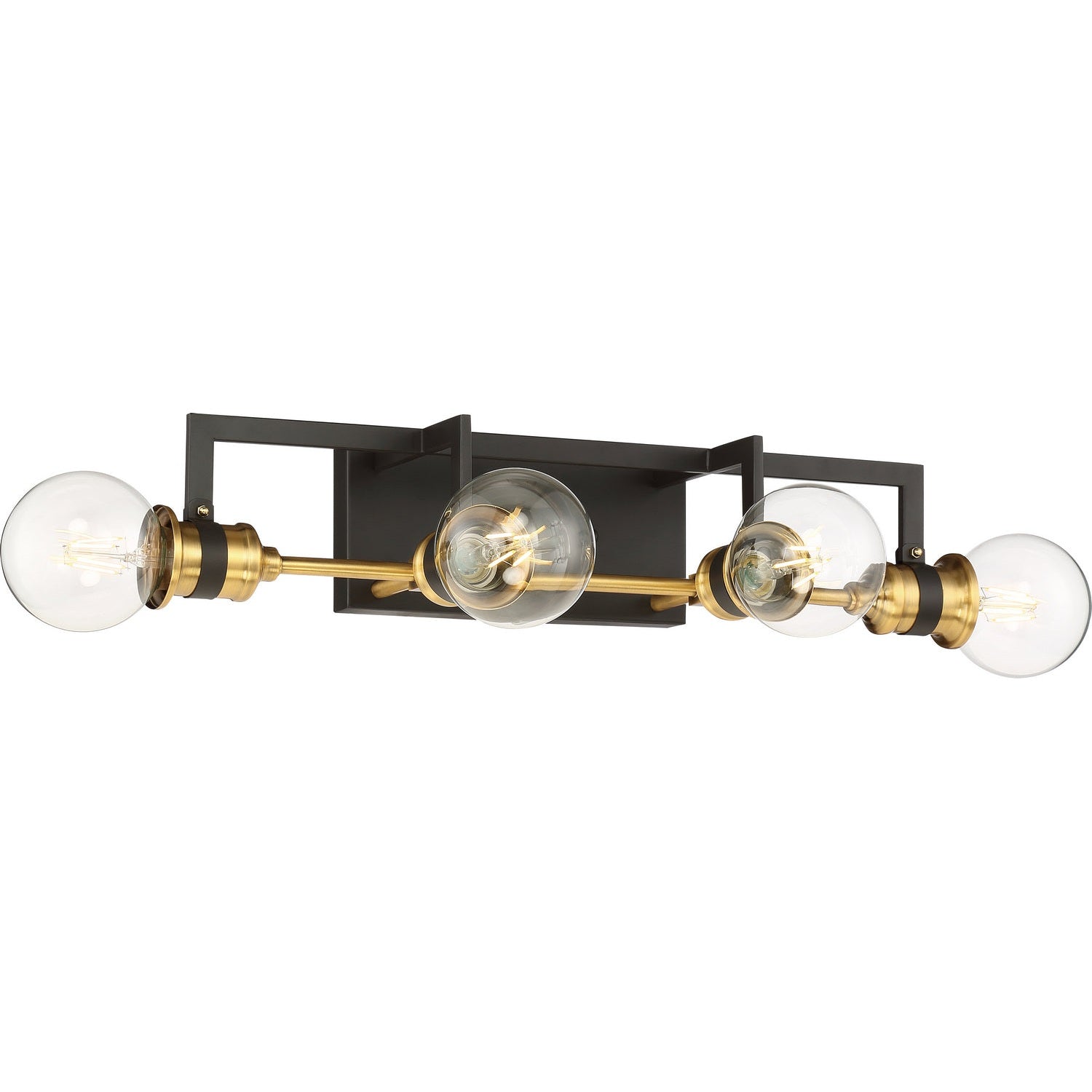Nuvo Lighting - 60-6974 - Four Light Vanity - Intention - Warm Brass / Black