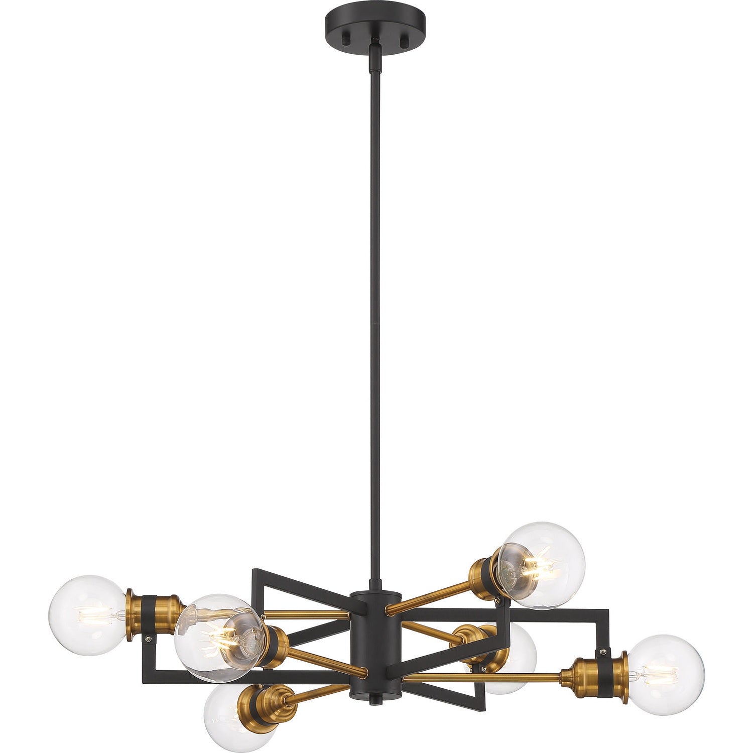 Nuvo Lighting - 60-6976 - Six Light Chandelier - Intention - Warm Brass / Black