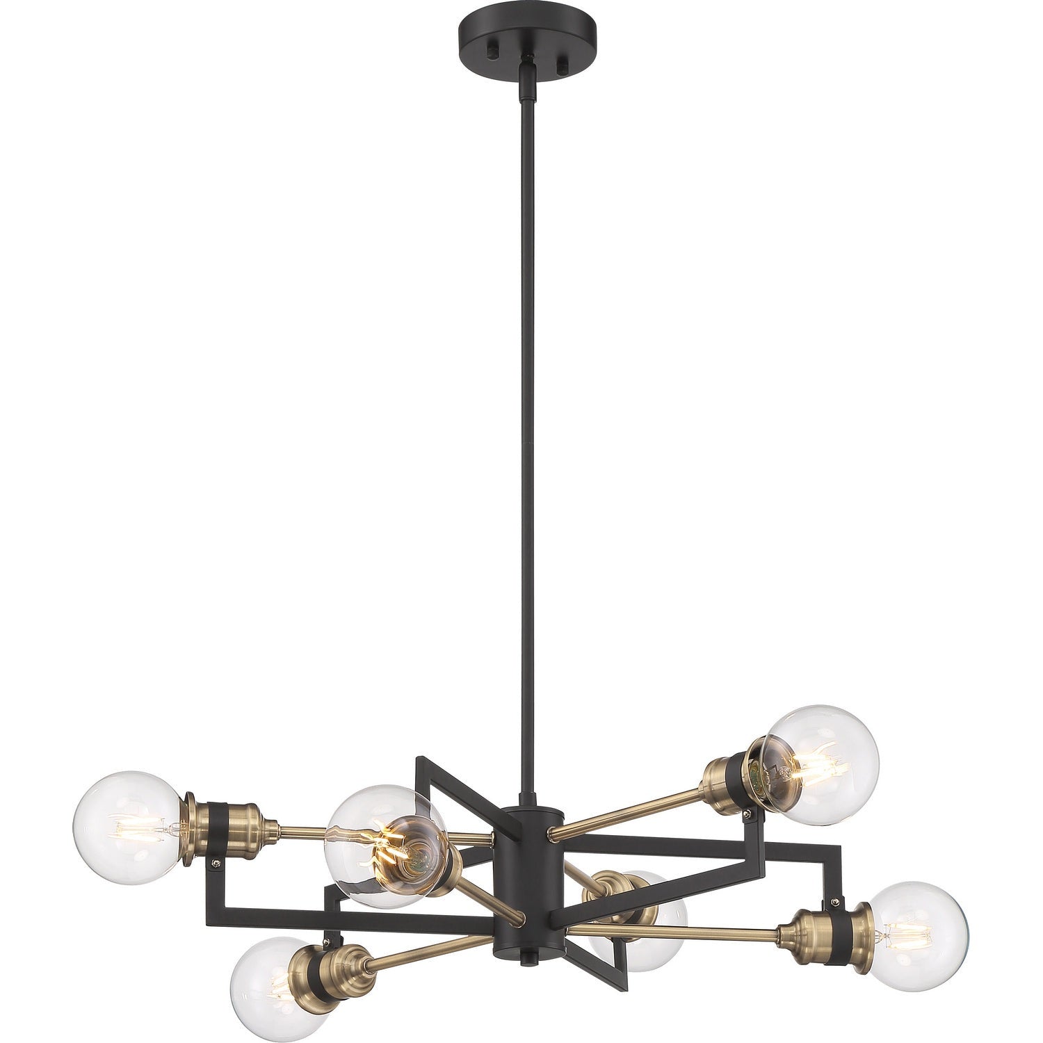 Nuvo Lighting - 60-6976 - Six Light Chandelier - Intention - Warm Brass / Black