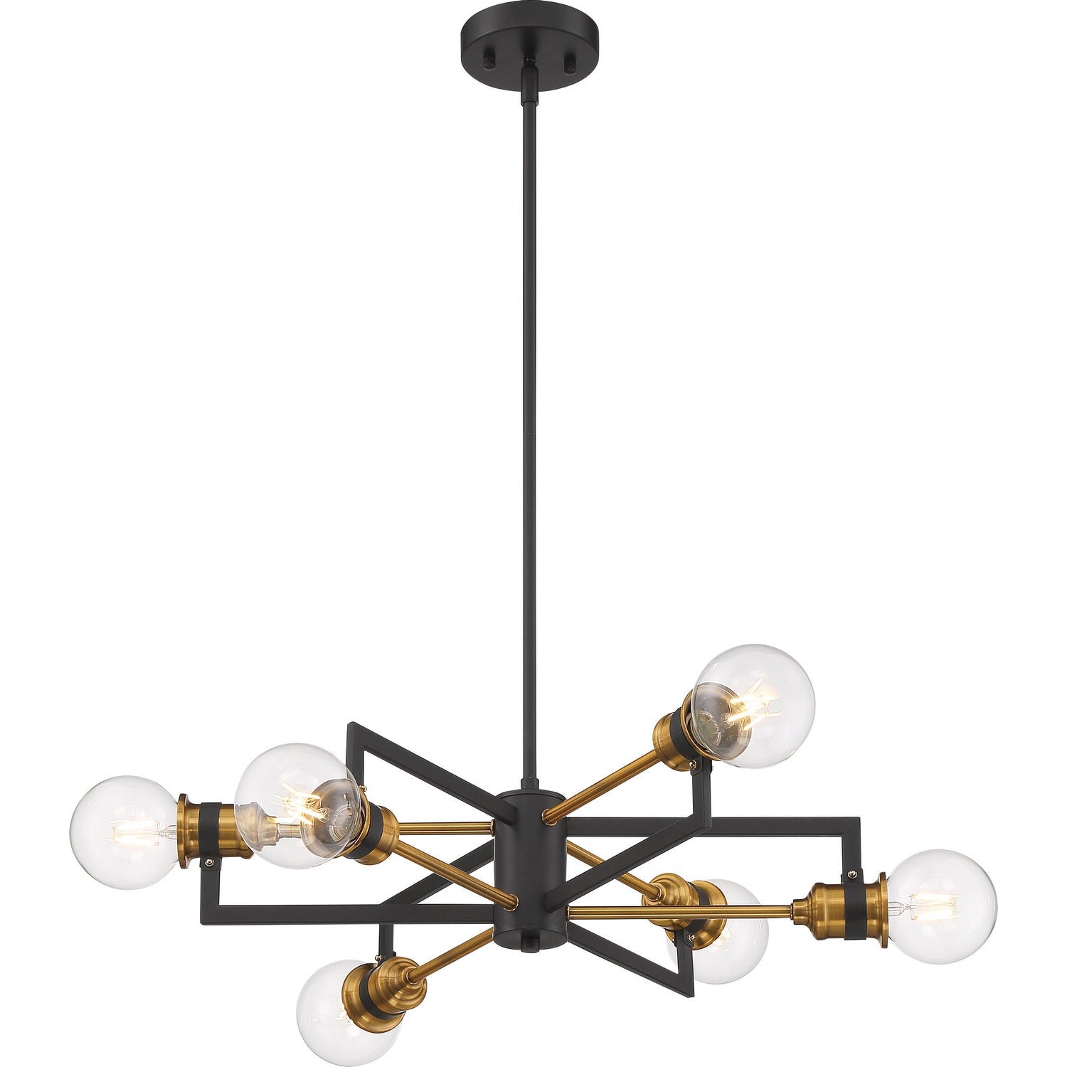 Nuvo Lighting - 60-6976 - Six Light Chandelier - Intention - Warm Brass / Black