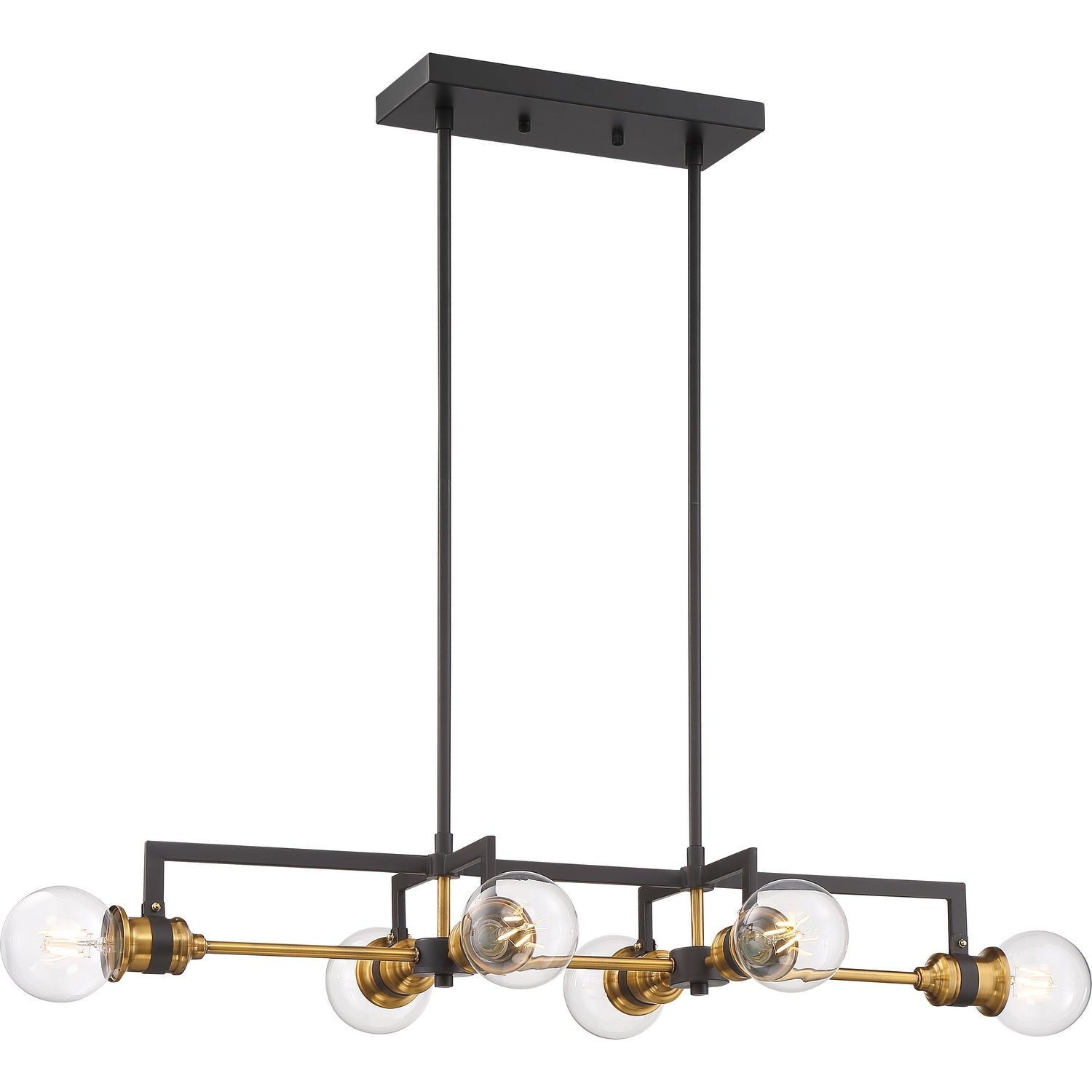 Nuvo Lighting - 60-6977 - Six Light Island Pendant - Intention - Warm Brass / Black