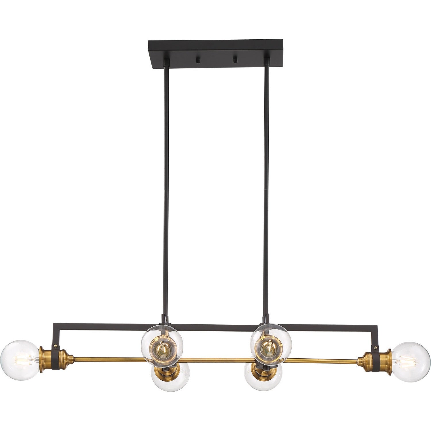 Nuvo Lighting - 60-6977 - Six Light Island Pendant - Intention - Warm Brass / Black