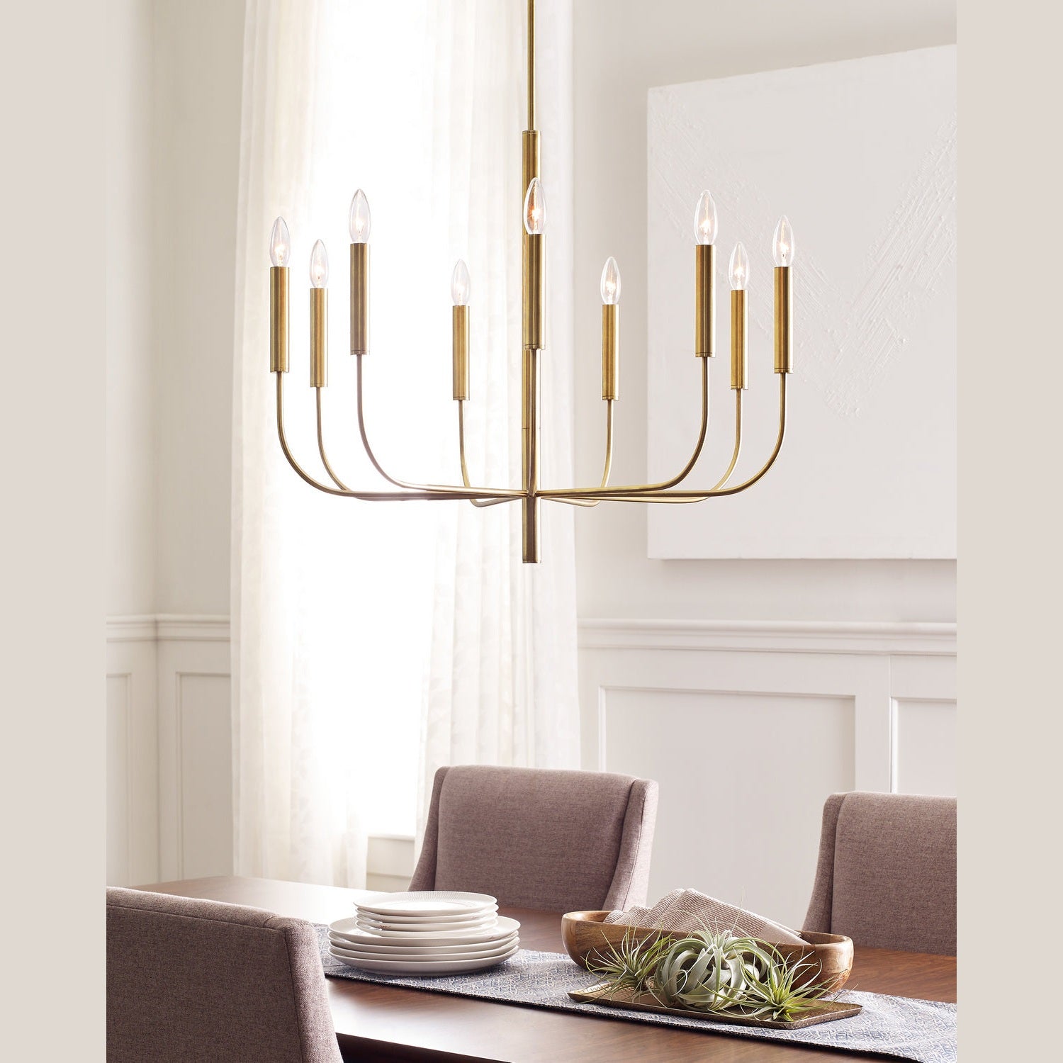 Visual Comfort Studio - EC1009BBS - Nine Light Chandelier - Brianna - Burnished Brass