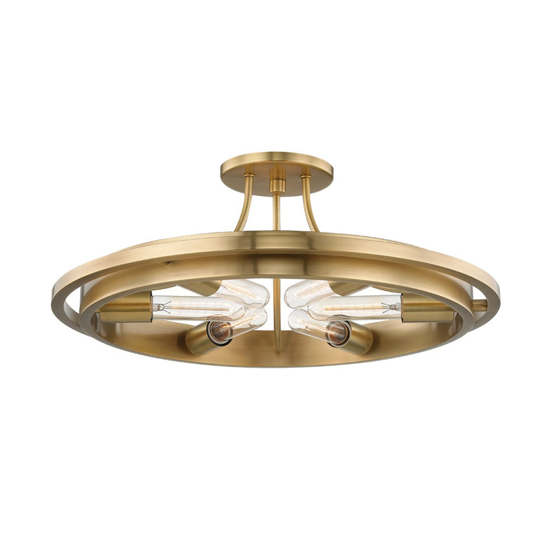 Hudson Valley - 2721-AGB - Six Light Semi Flush Mount - Chambers - Aged Brass